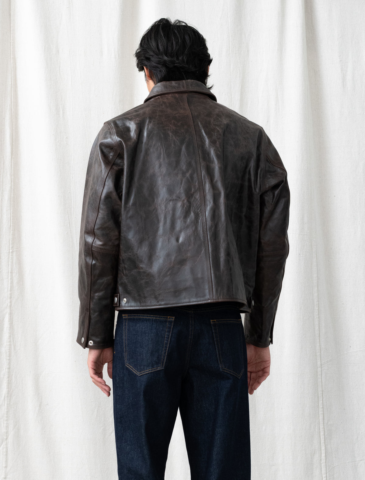 Garage Jacket Leather (Dark Brown)