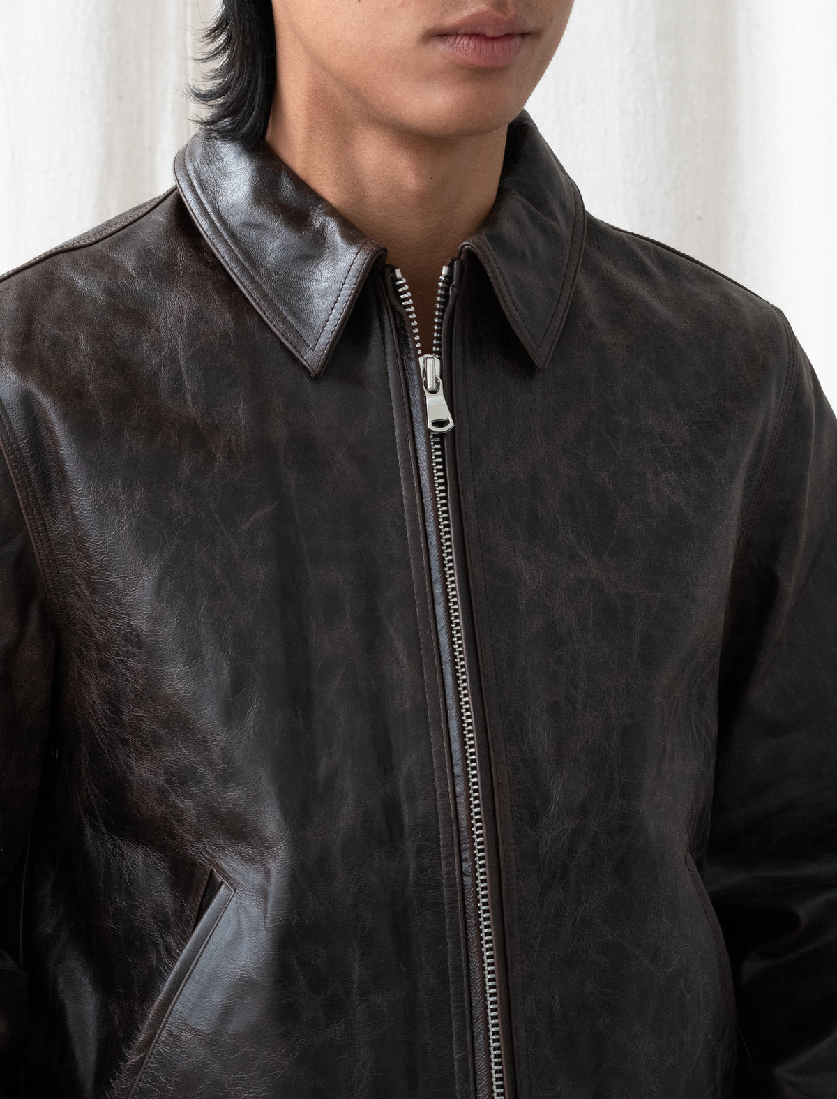 Garage Jacket Leather (Dark Brown)