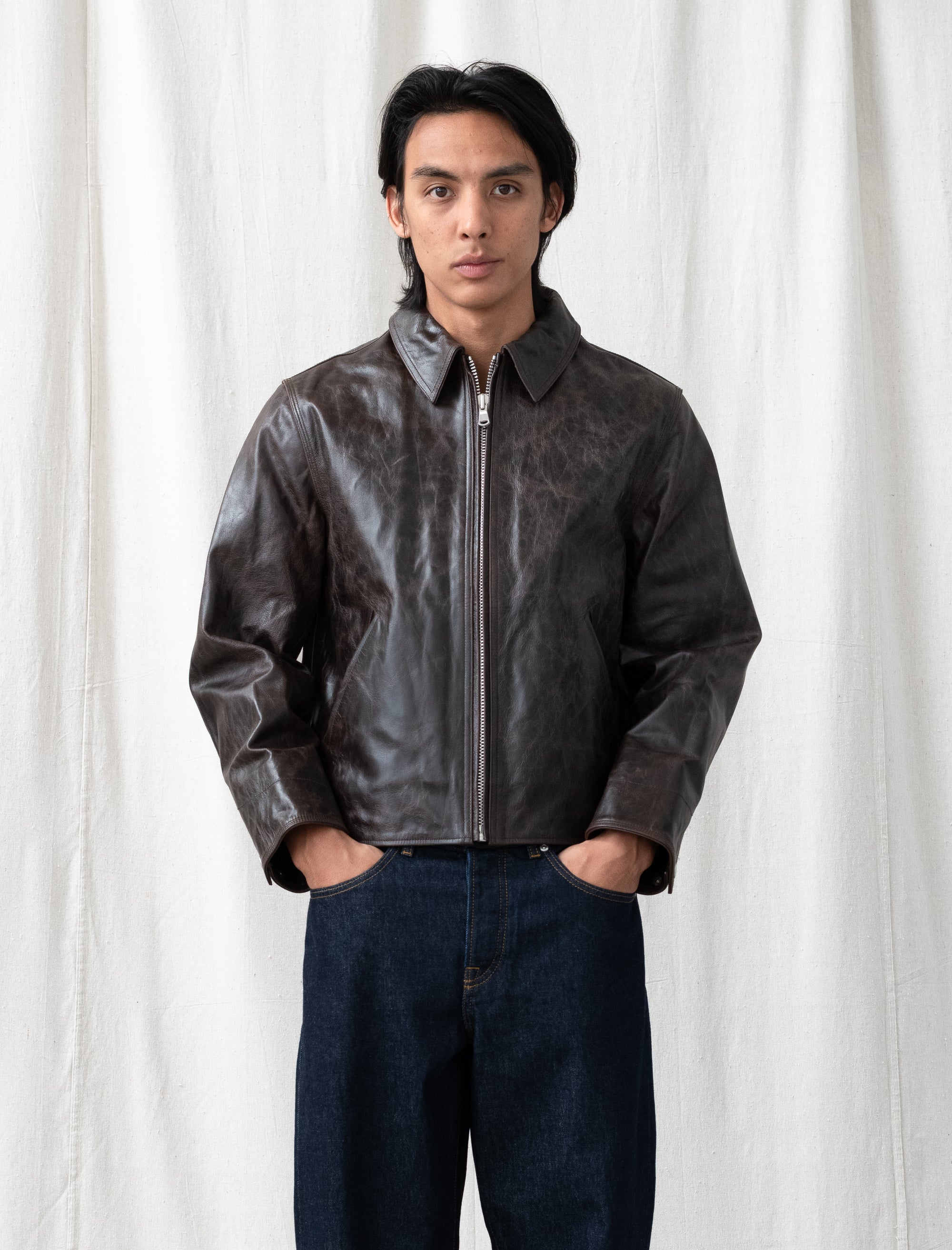 Stüssy Garage Jacket Leather (Dark Brown) – Bows and Arrows