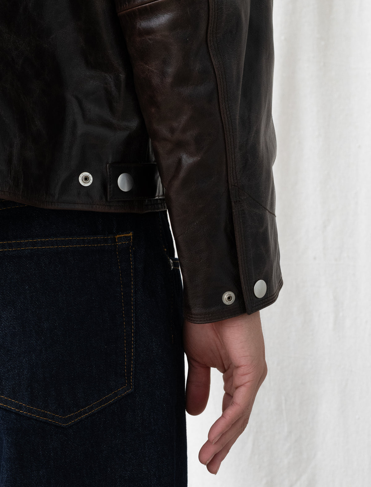 Garage Jacket Leather (Dark Brown)