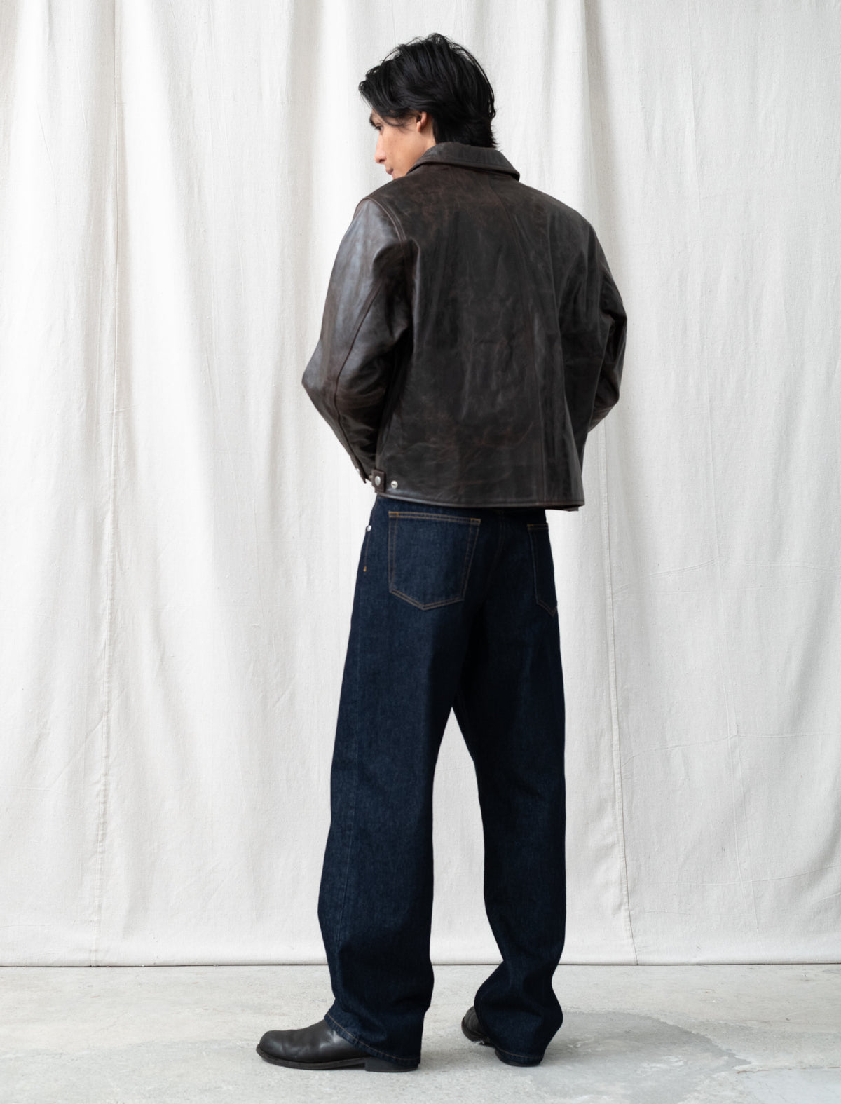 Garage Jacket Leather (Dark Brown)