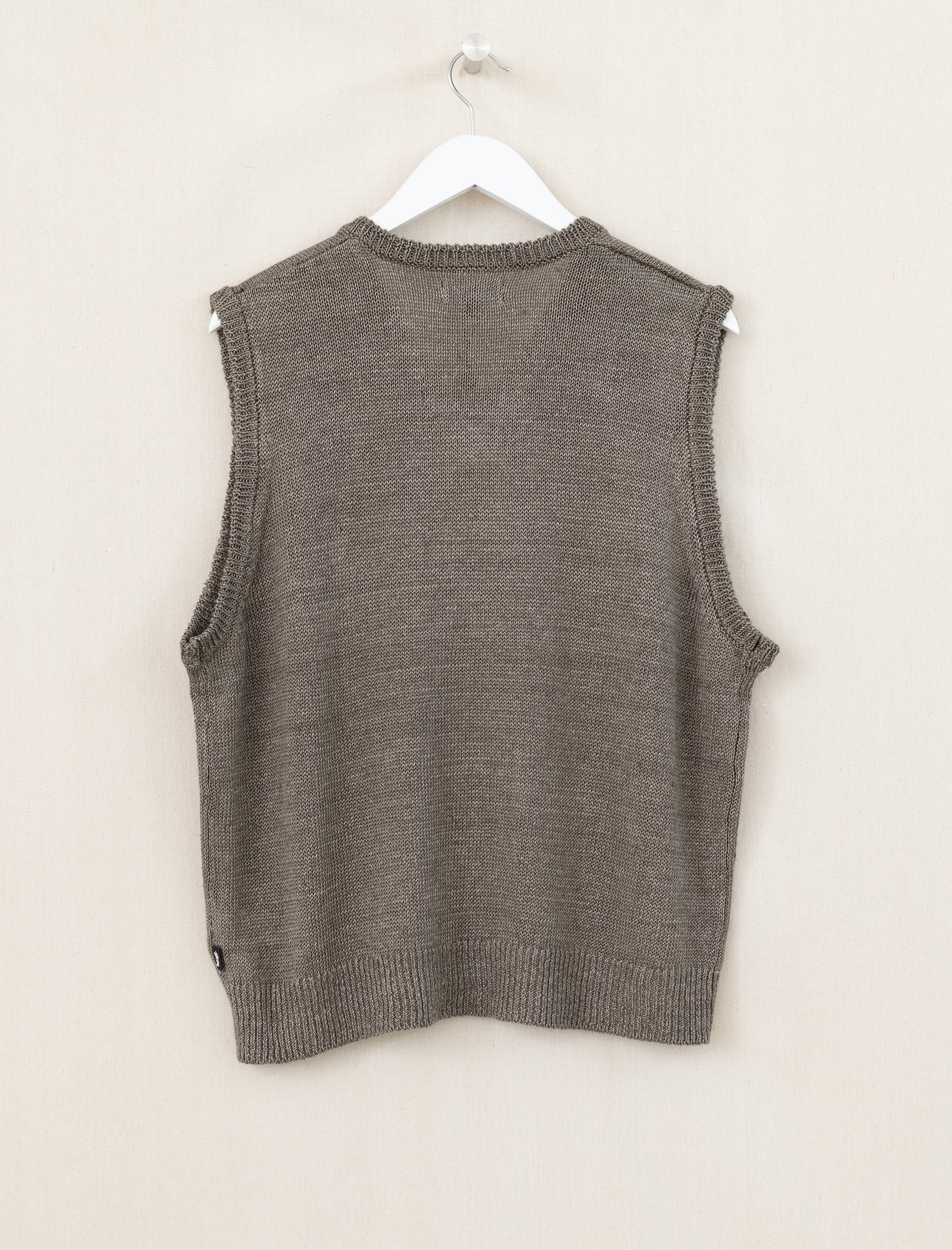 トップス 24SS stussy LOOSE KNIT LINEN VEST LOOSE KNIT LINEN VEST STONE | BODEGA – Bodega