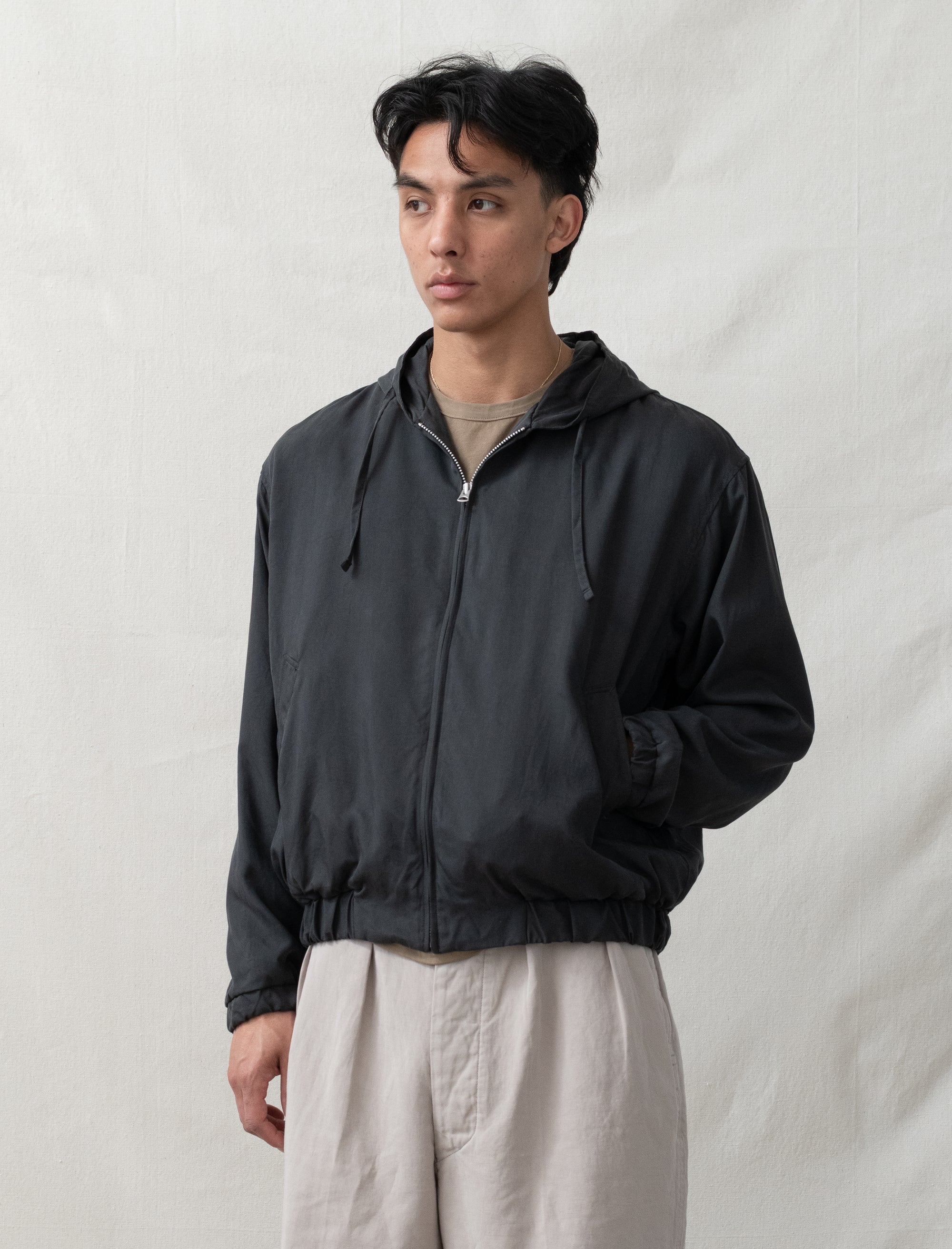 Kaptain Sunshine Silk Zip Jacket (Faded Black)