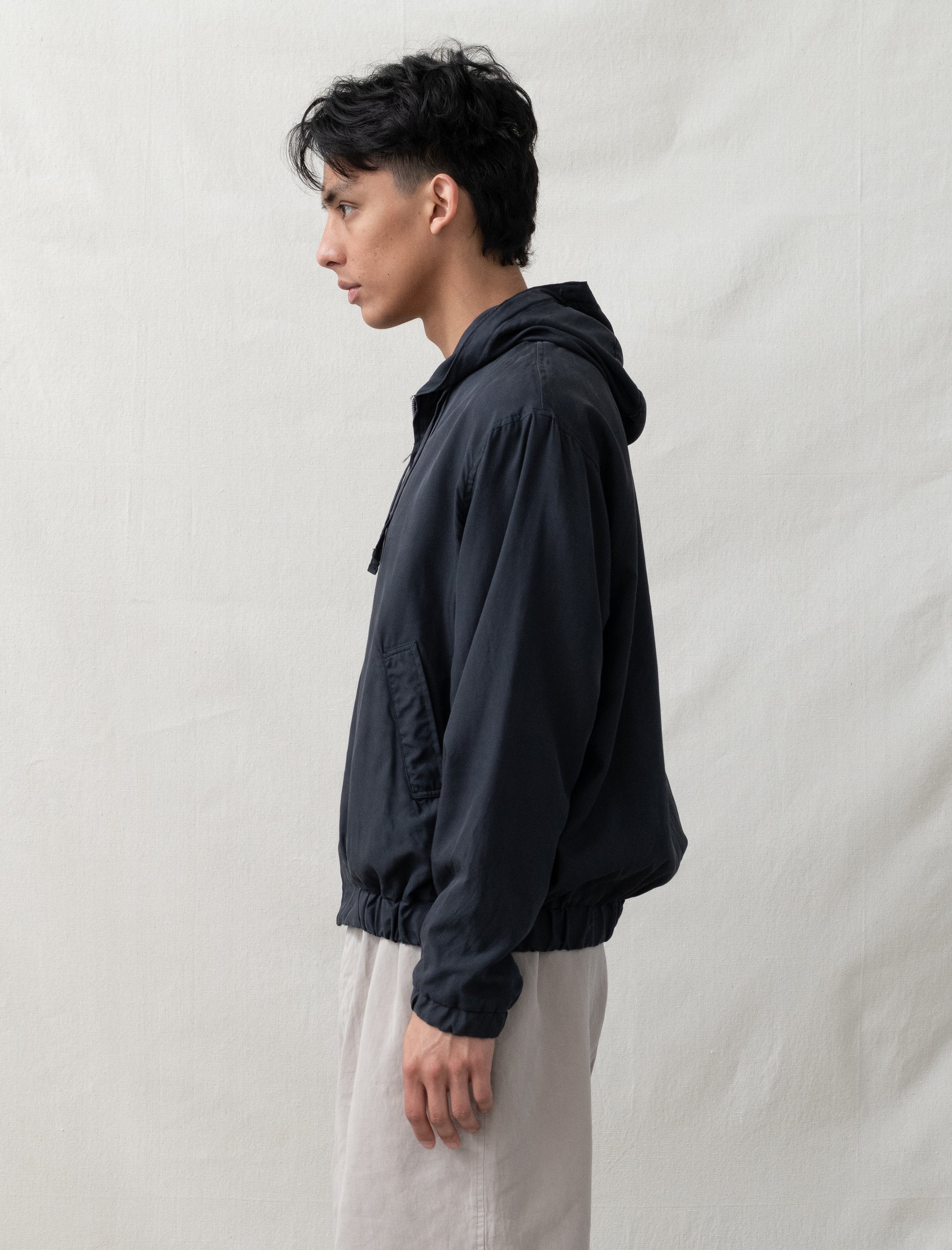 Kaptain Sunshine Silk Zip Jacket (Navy)