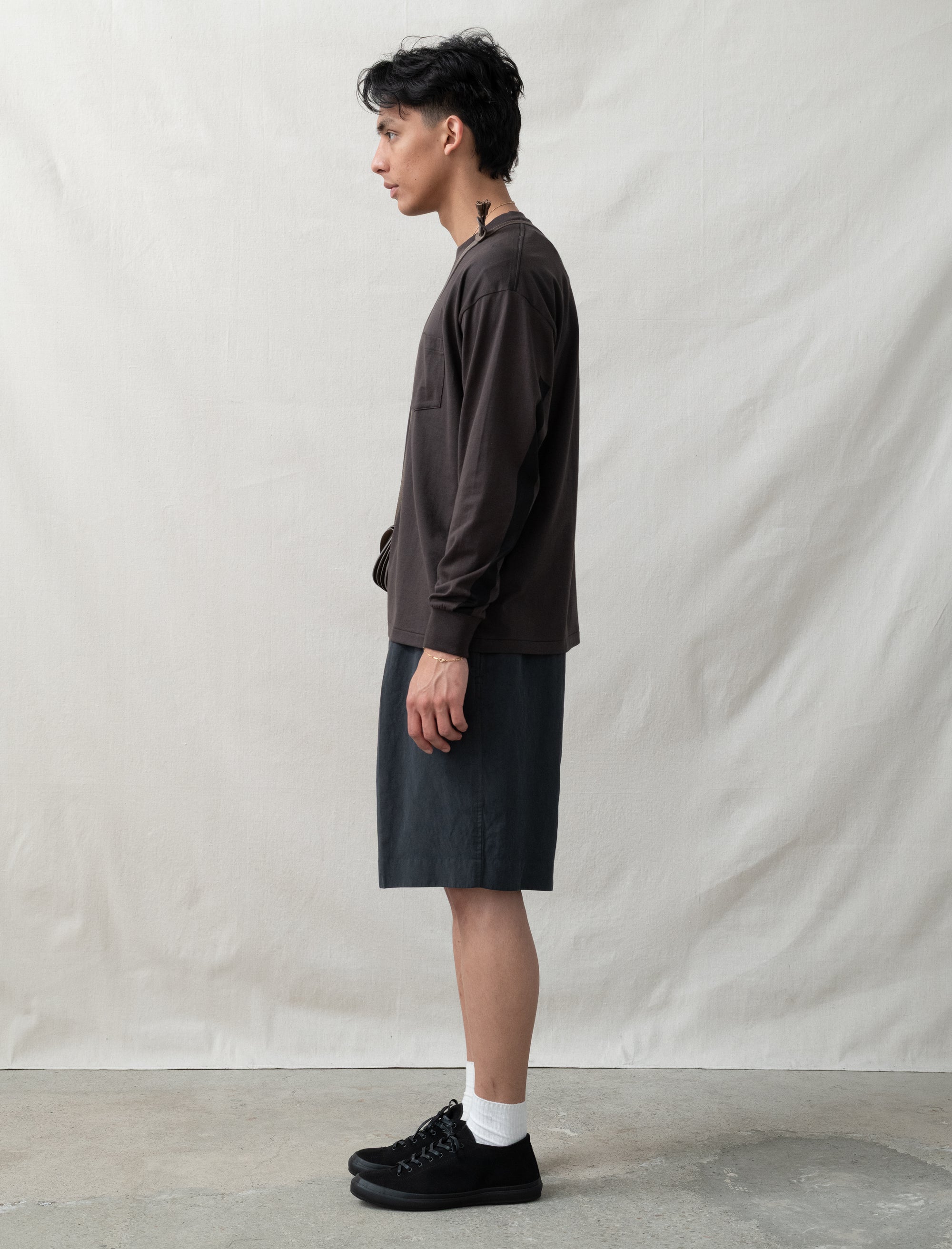 Kaptain Sunshine Cotton Linen Short (Charcoal)