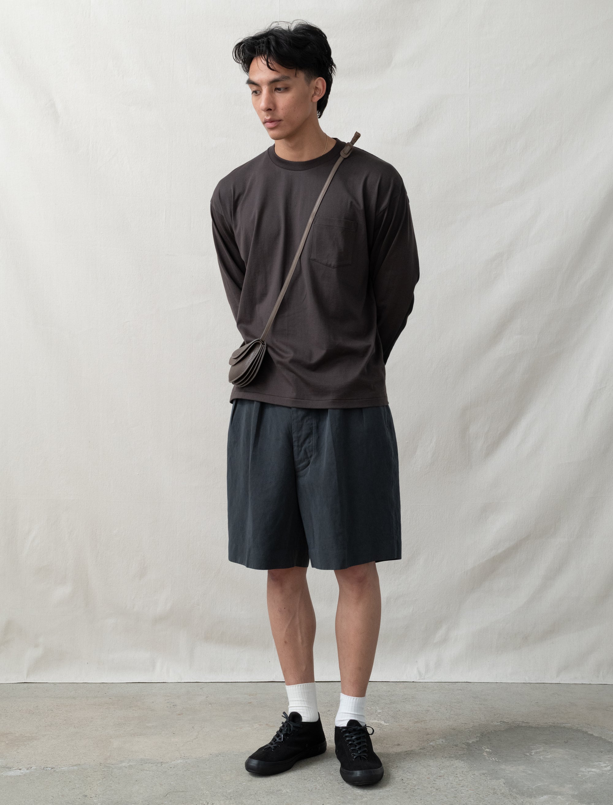 Kaptain Sunshine Cotton Linen Short (Charcoal)