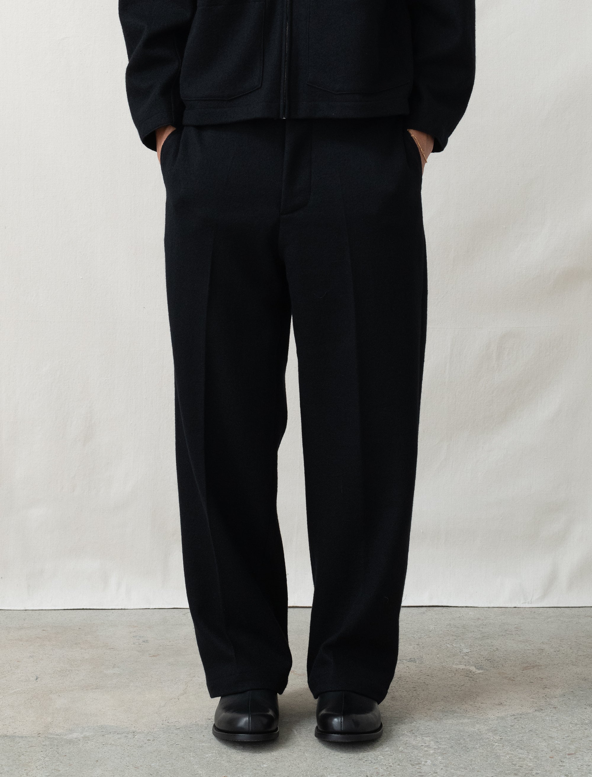  - Crater Wool Trouser (Black)