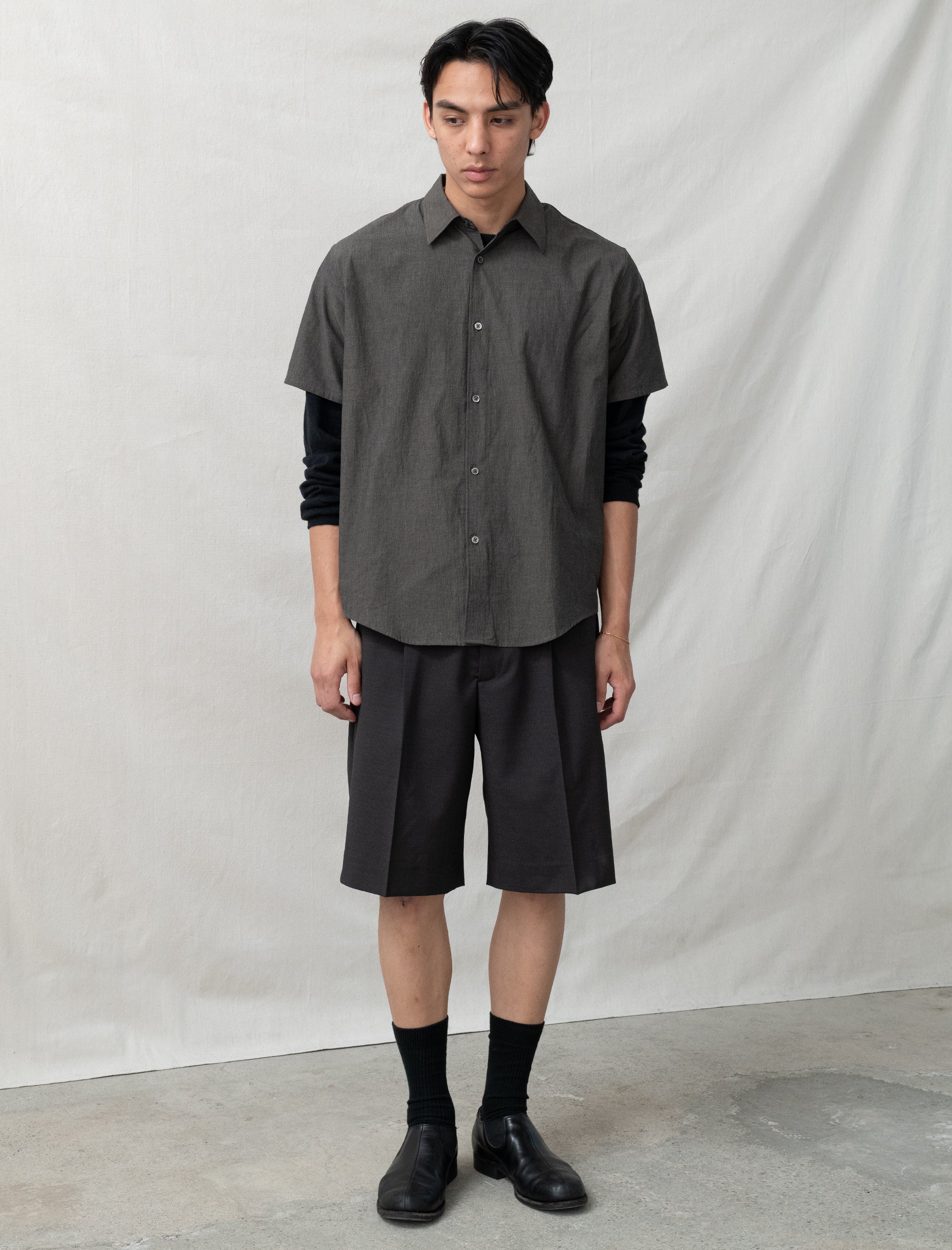 Lynn Tumbled Poplin S/S Shirt (Brown Pearl)