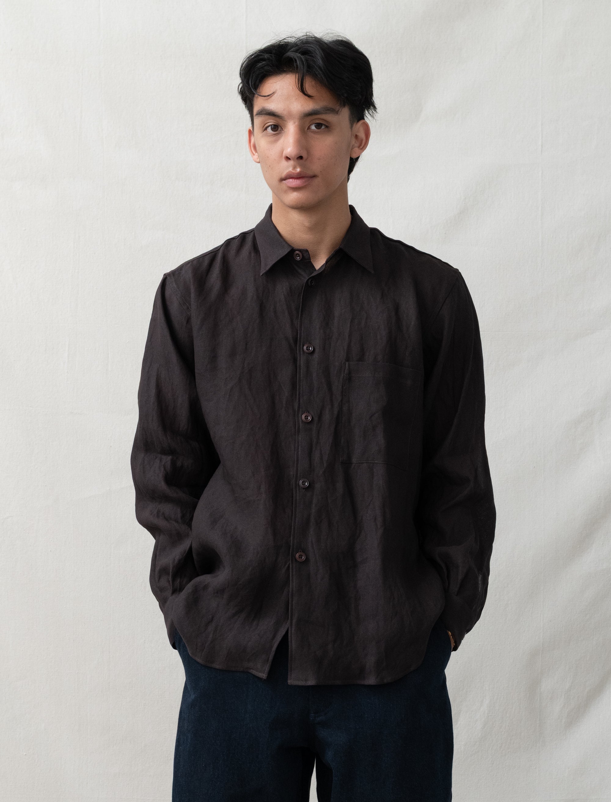 man-tle R20S8P Weather Shirt (Humic Paper Gabardine)