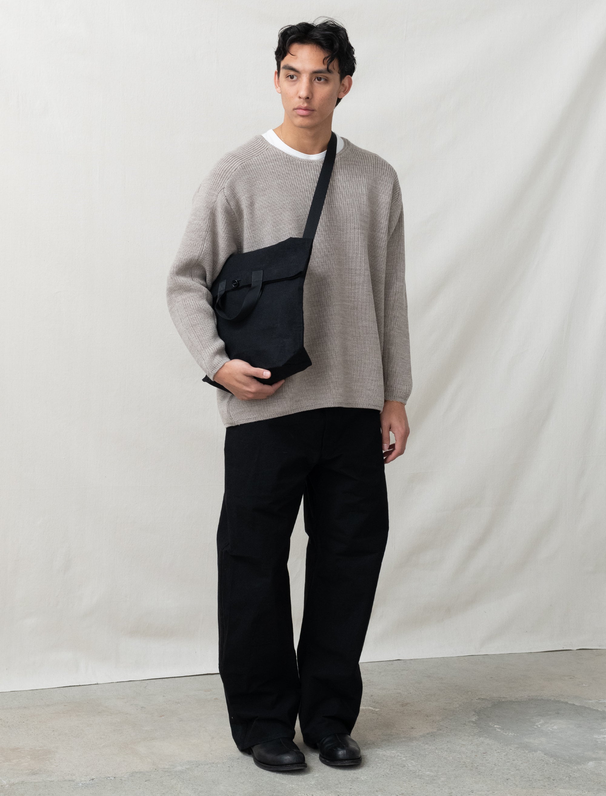 R0B1 Multi Handle Tote (Black Wax)