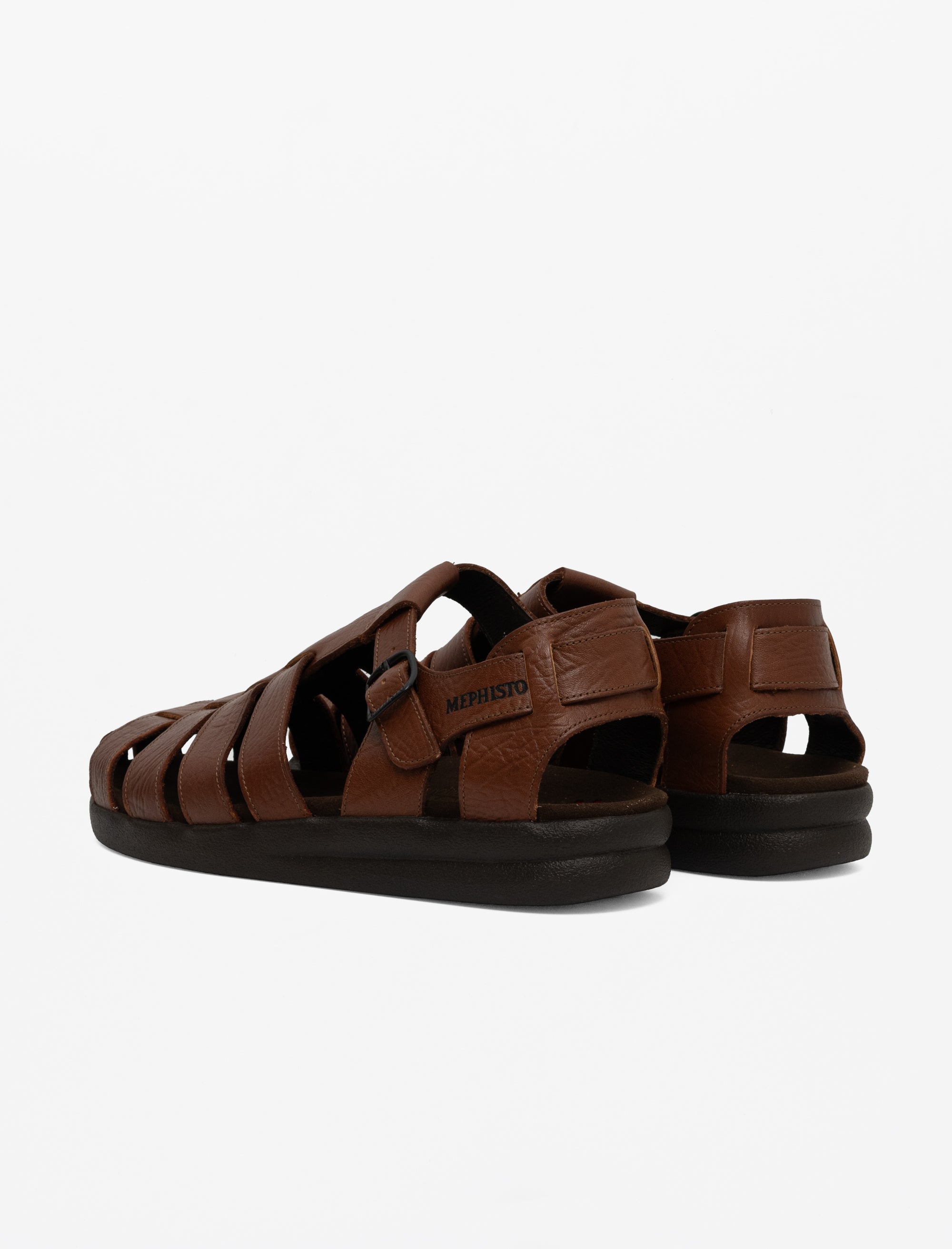 Brown sandals on a white background