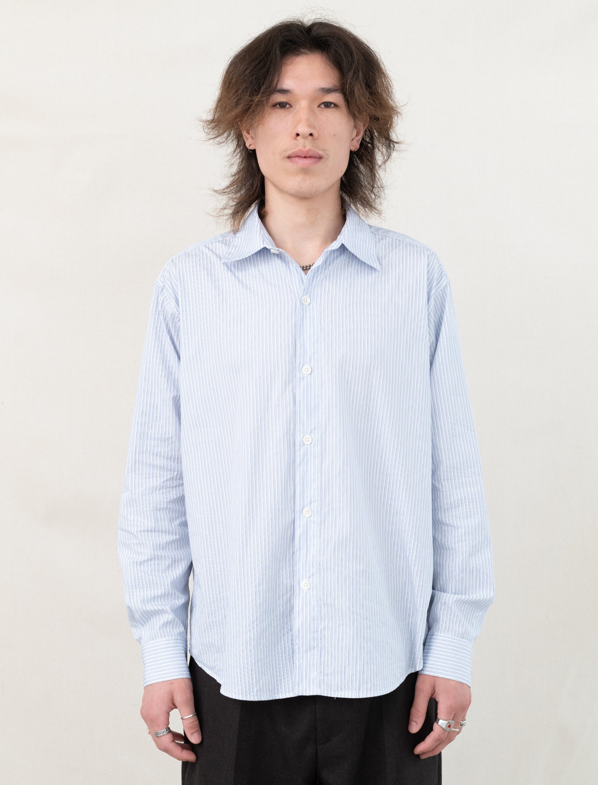 Common Shirt (Blue Fine Stripe)