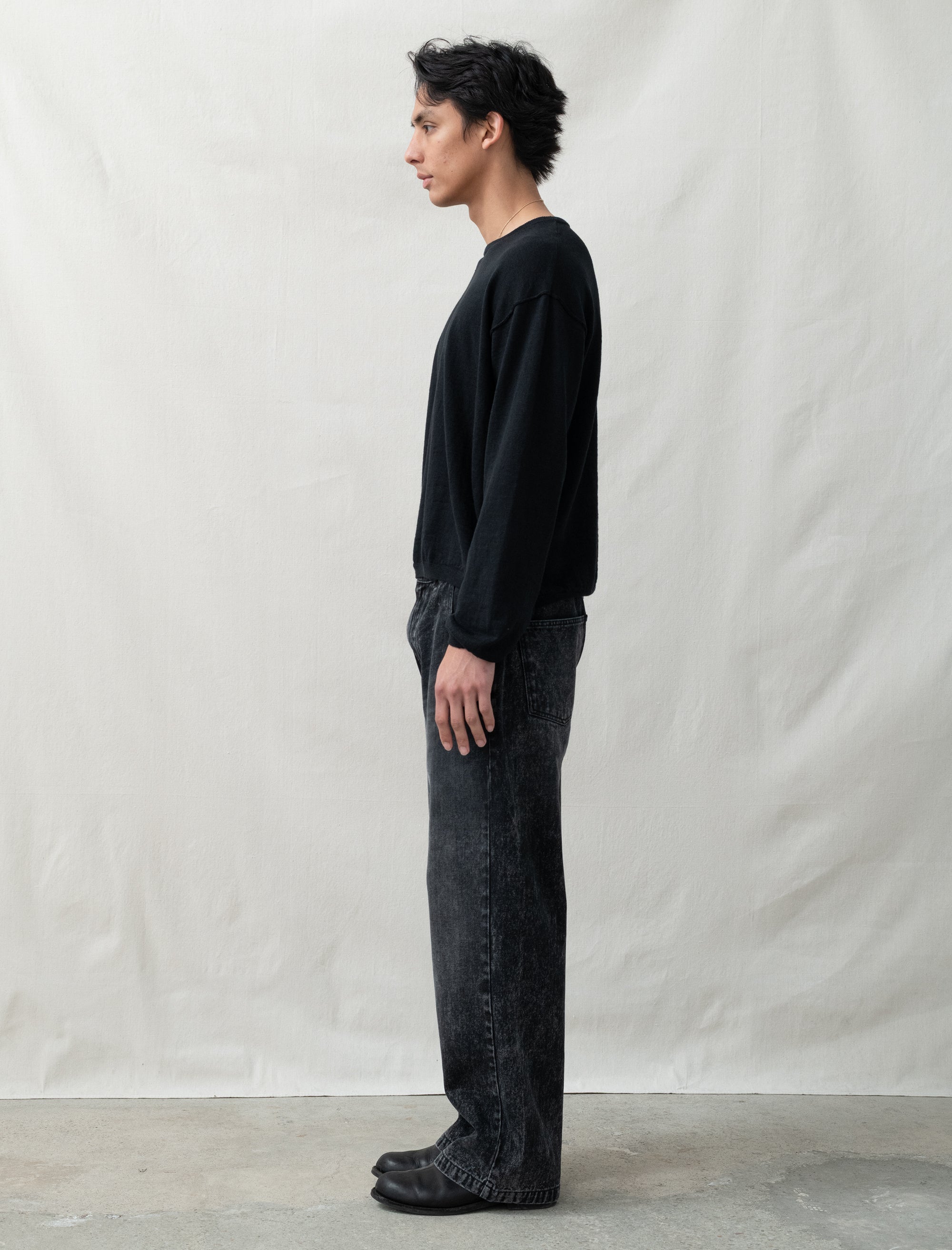 Straight Cut Jeans (Stonewashed Black)