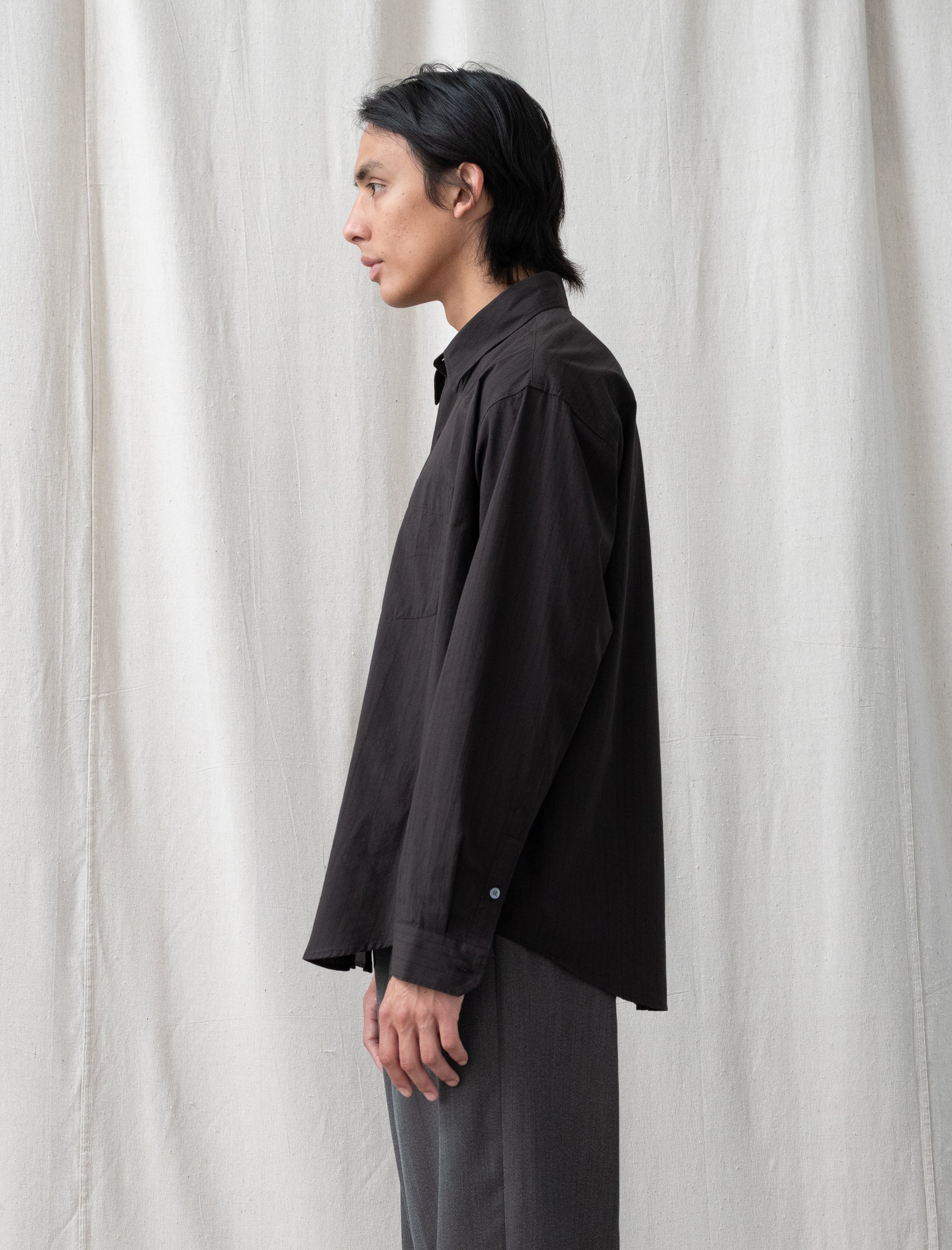 Executive Shirt (Dark Brown Stripe)