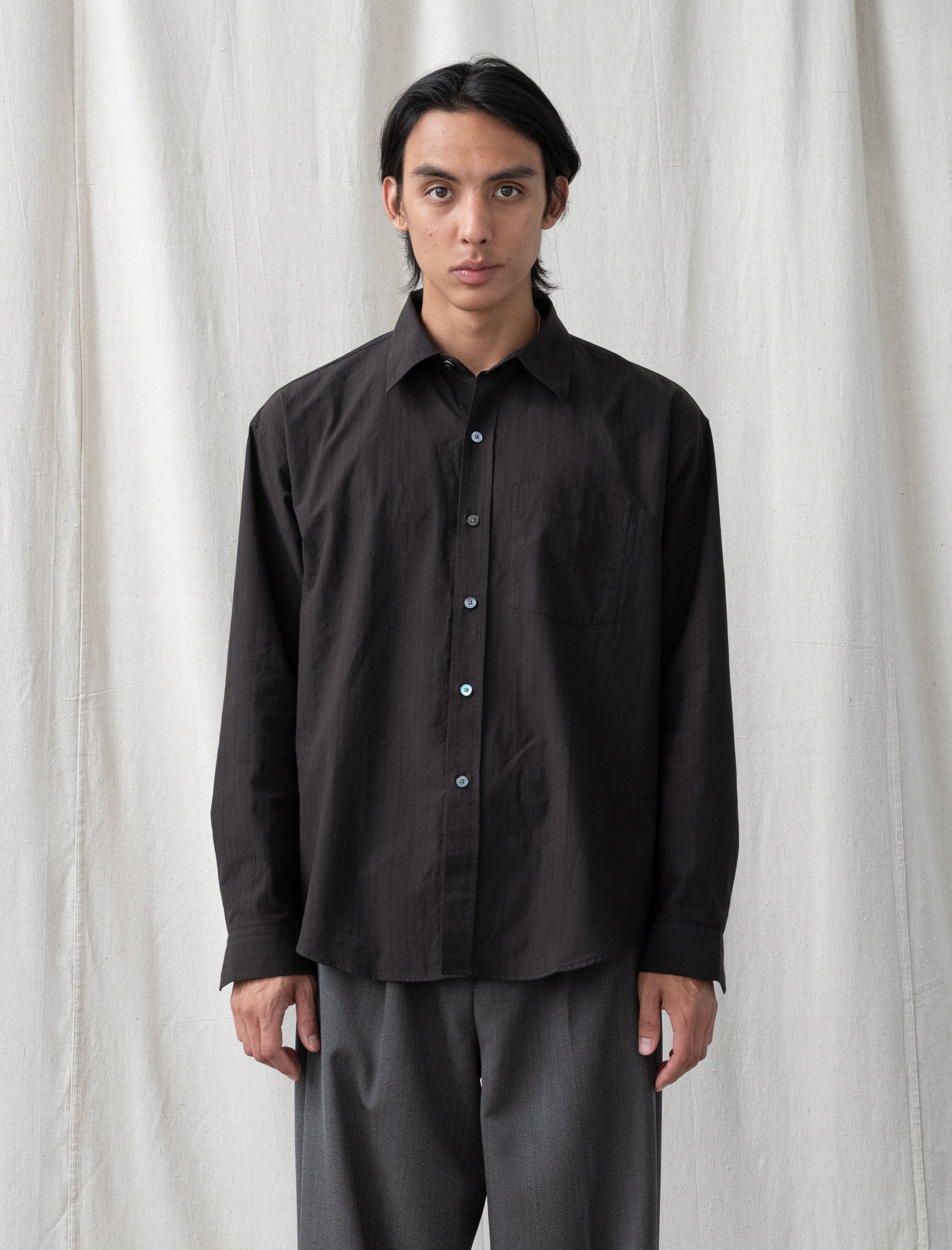 Executive Shirt (Dark Brown Stripe)