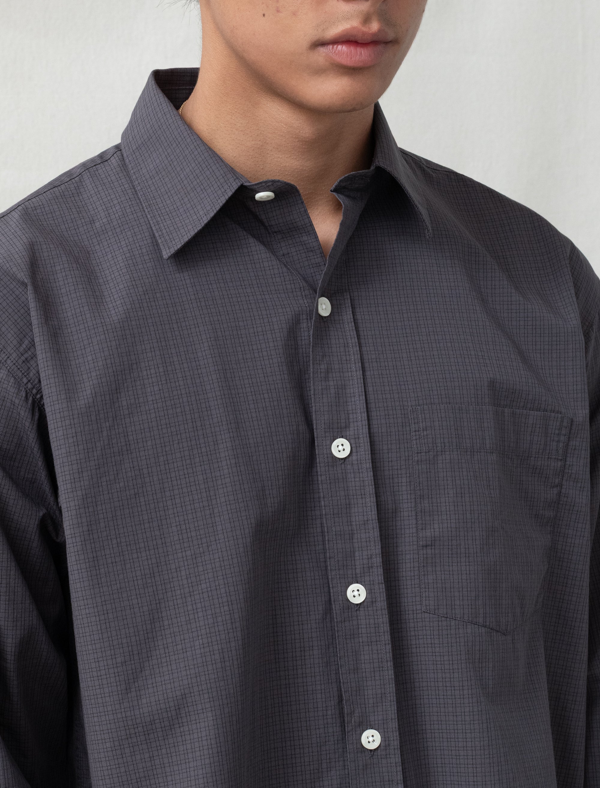 Executive Shirt (Mushroom Micro Check Poplin)