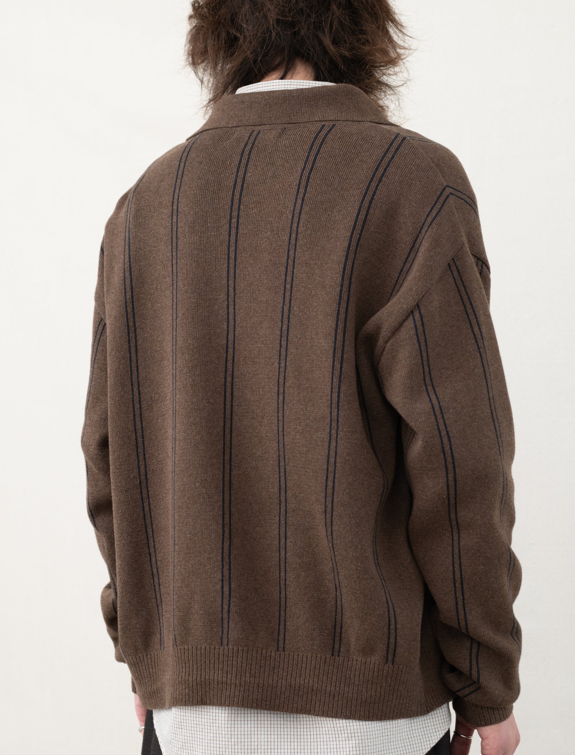 Formal Cardigan (Light Brown Stripe)