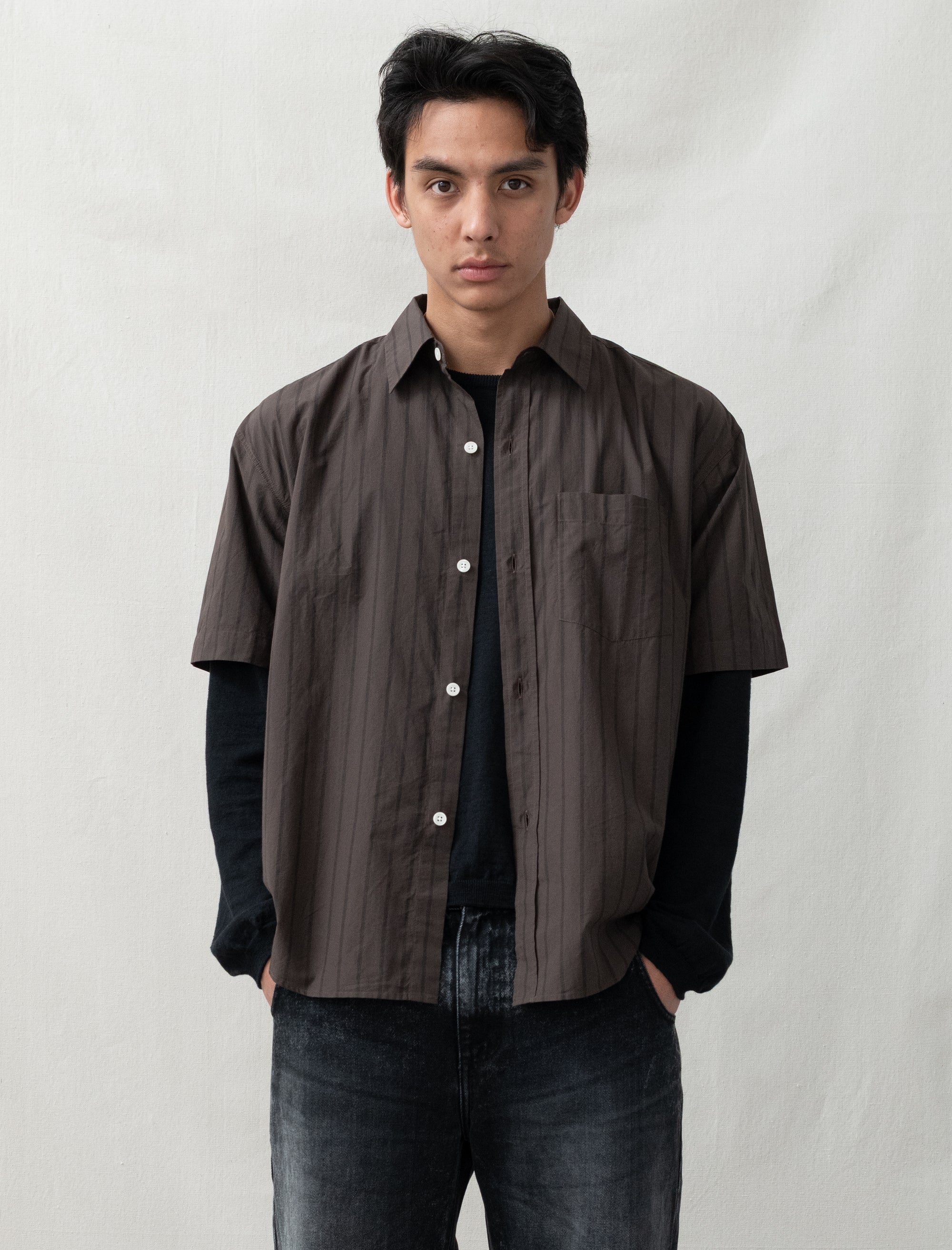New Input Shirt (Dark Brown Triple Stripe)