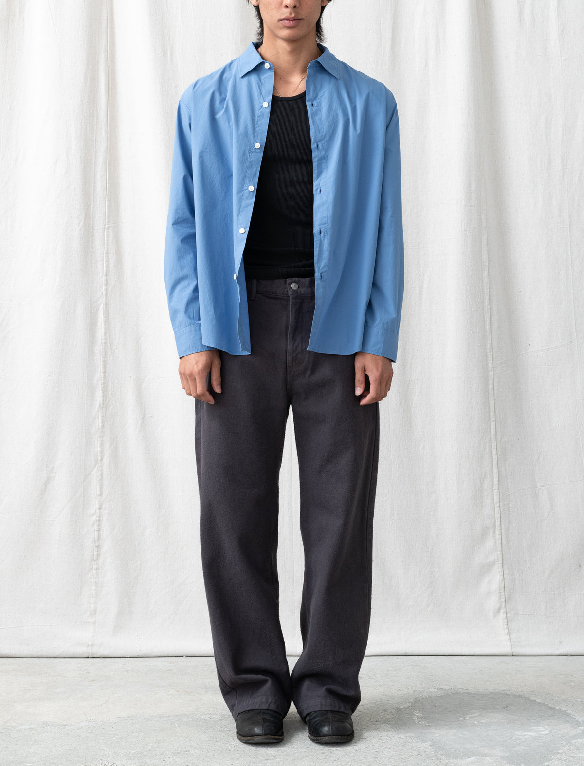 Straight Cut Jeans (Brushed Gull Twill)