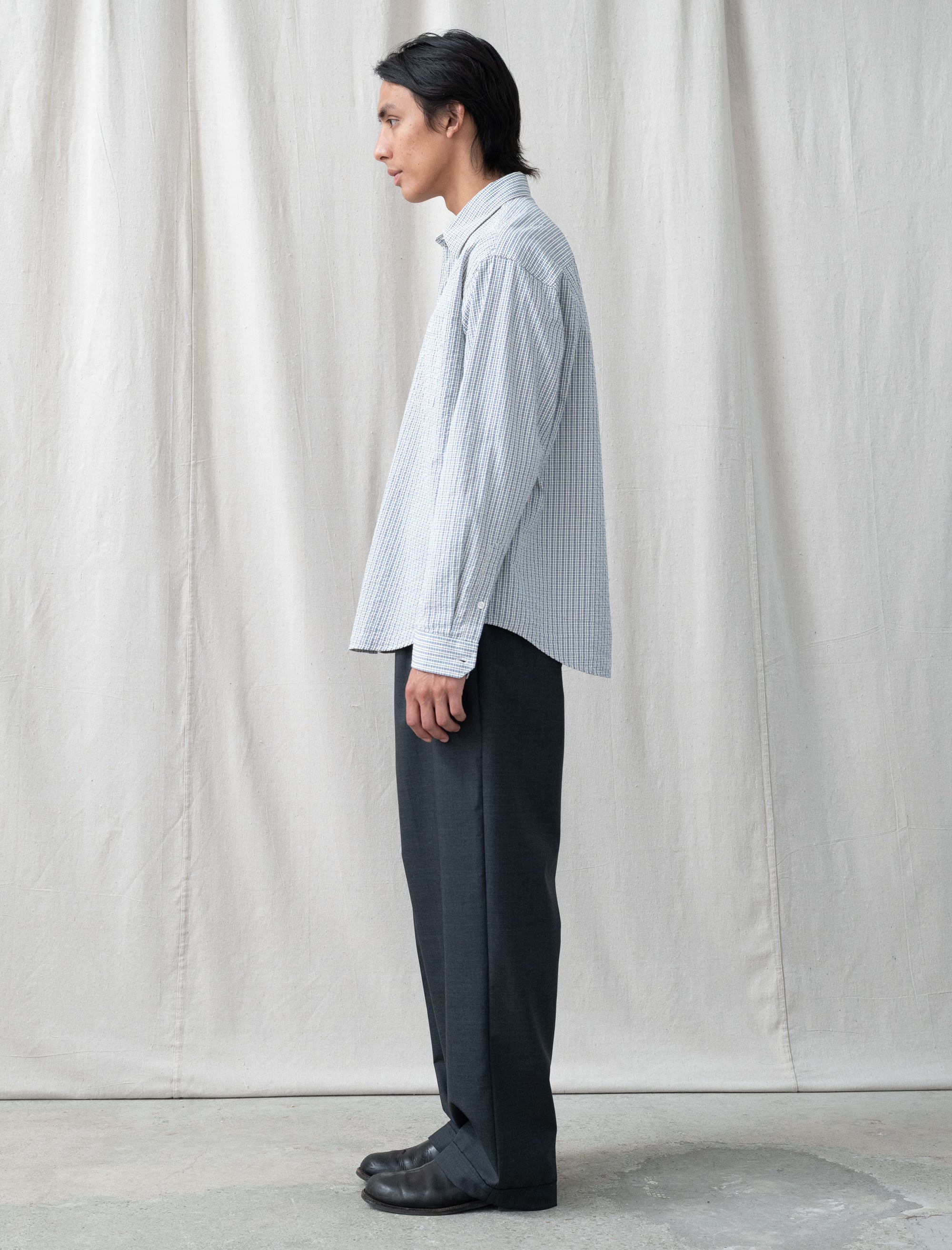 Patch Trousers (Dark Grey Dry Wool)
