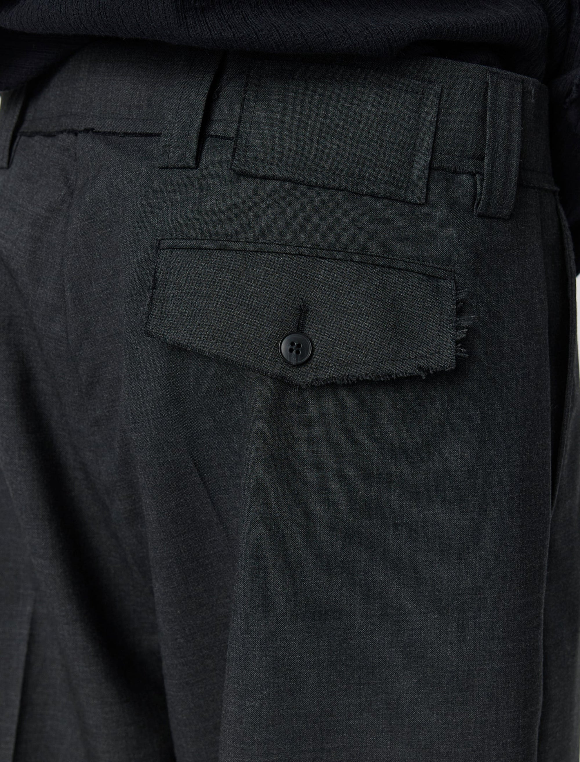 Patch Trousers (Dark Grey Dry Wool)
