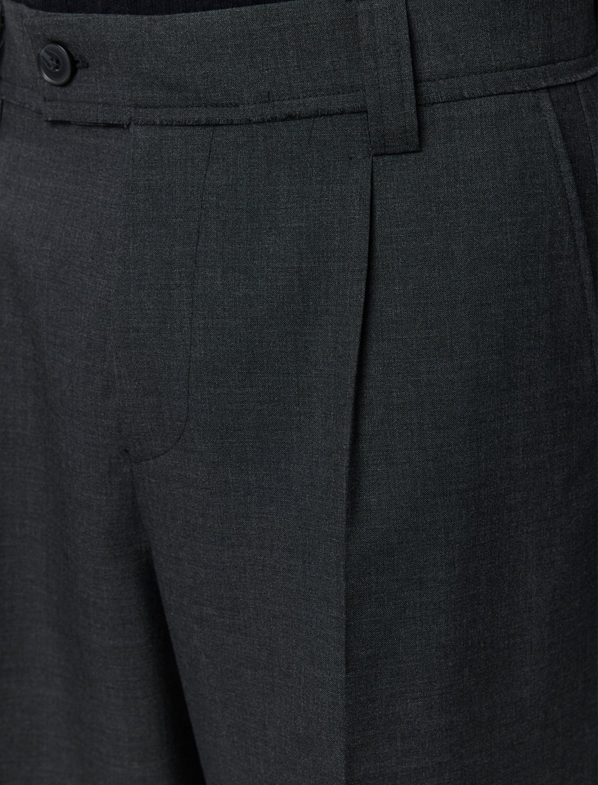 Patch Trousers (Dark Grey Dry Wool)