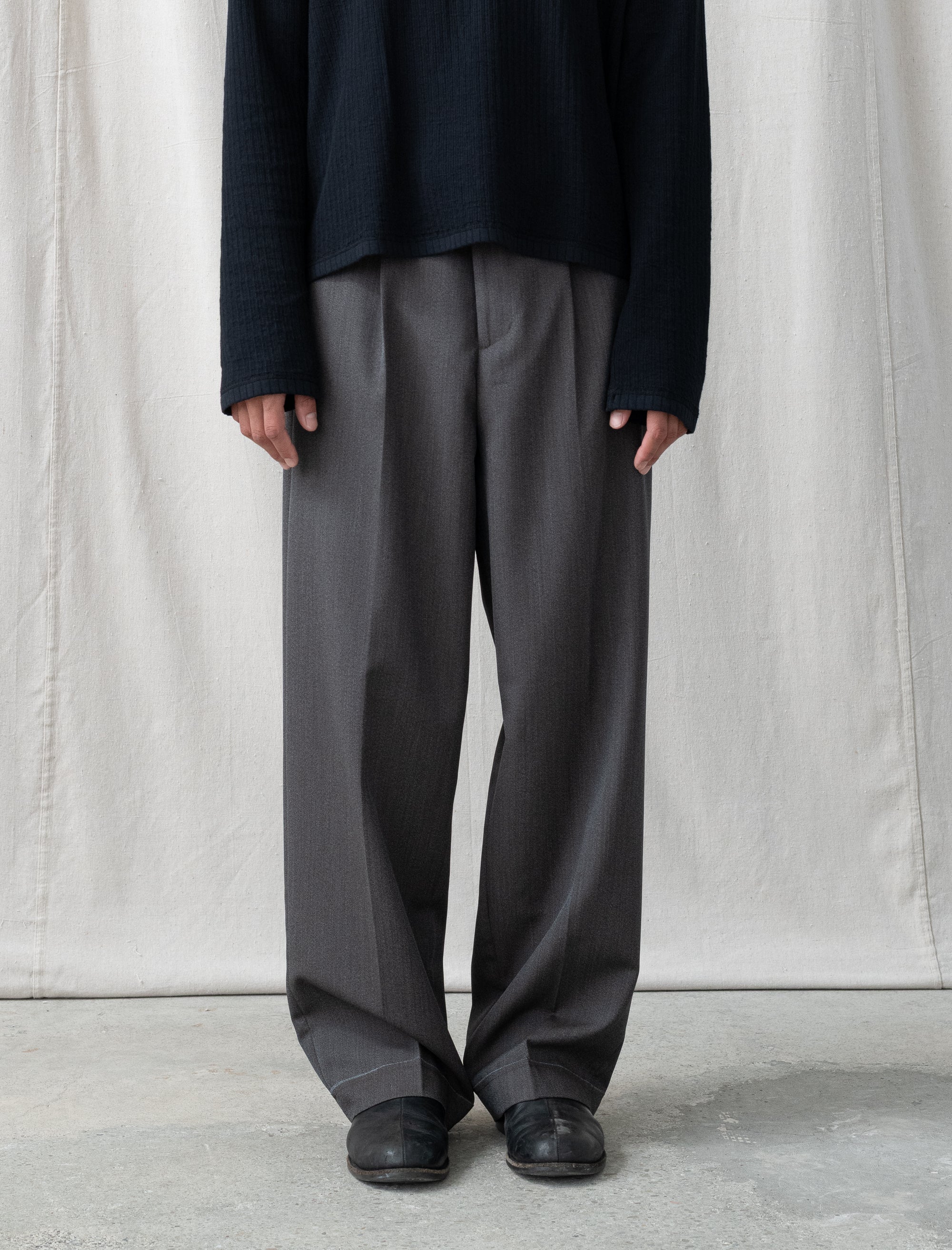 Patch Trousers (Taupe Wool Twill)