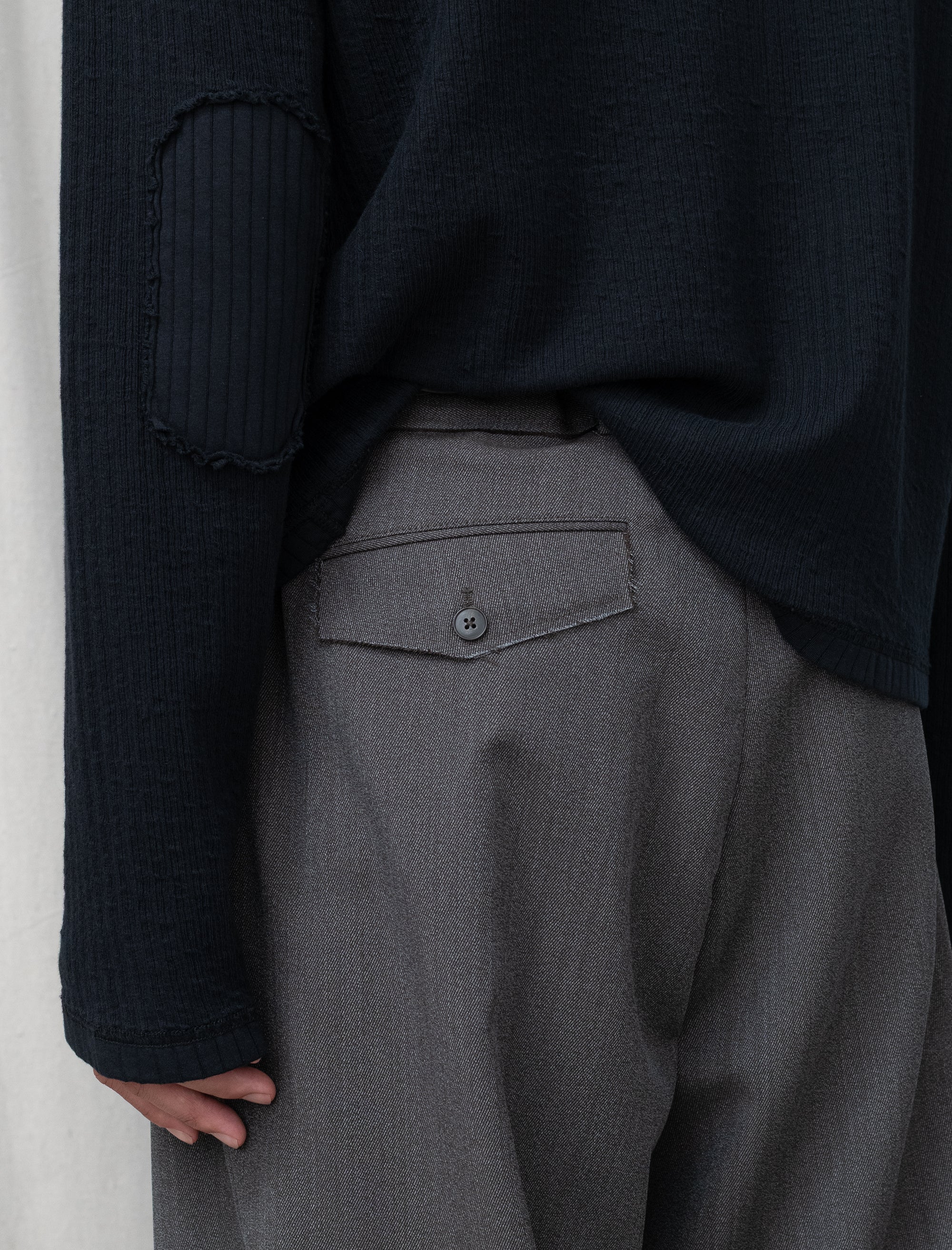 Patch Trousers (Taupe Wool Twill)