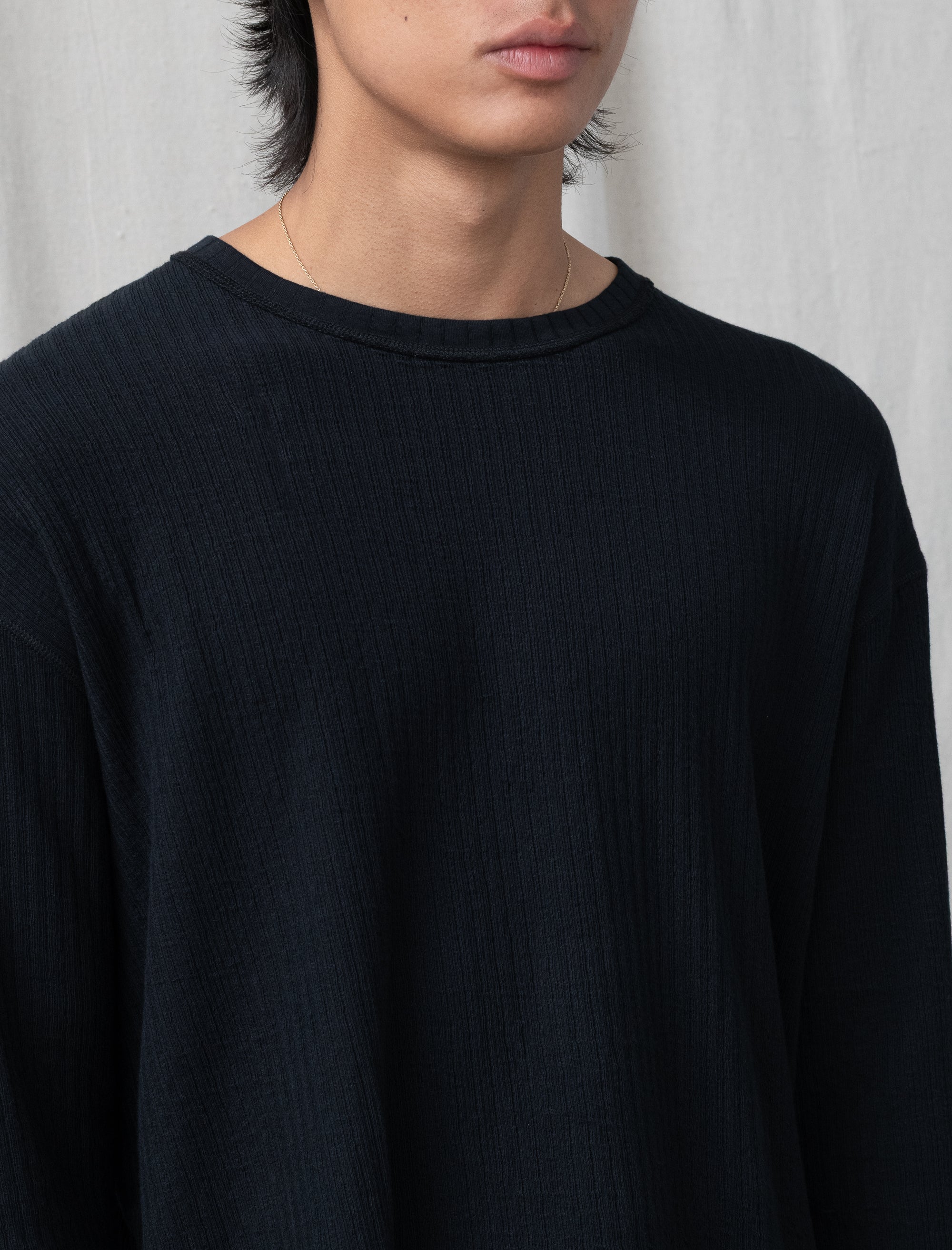 Reverse Rib Sweater (Black)