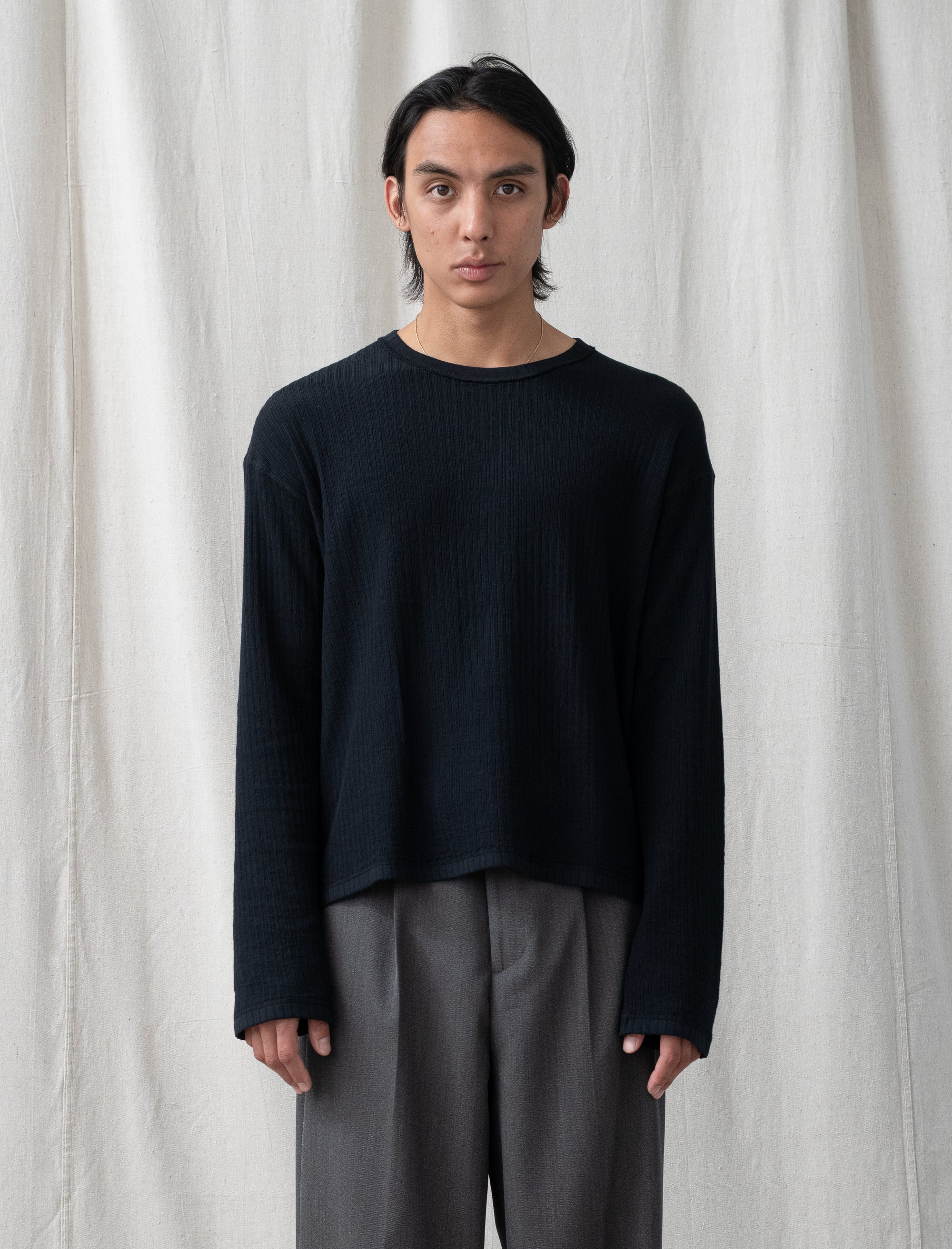 Reverse Rib Sweater (Black)