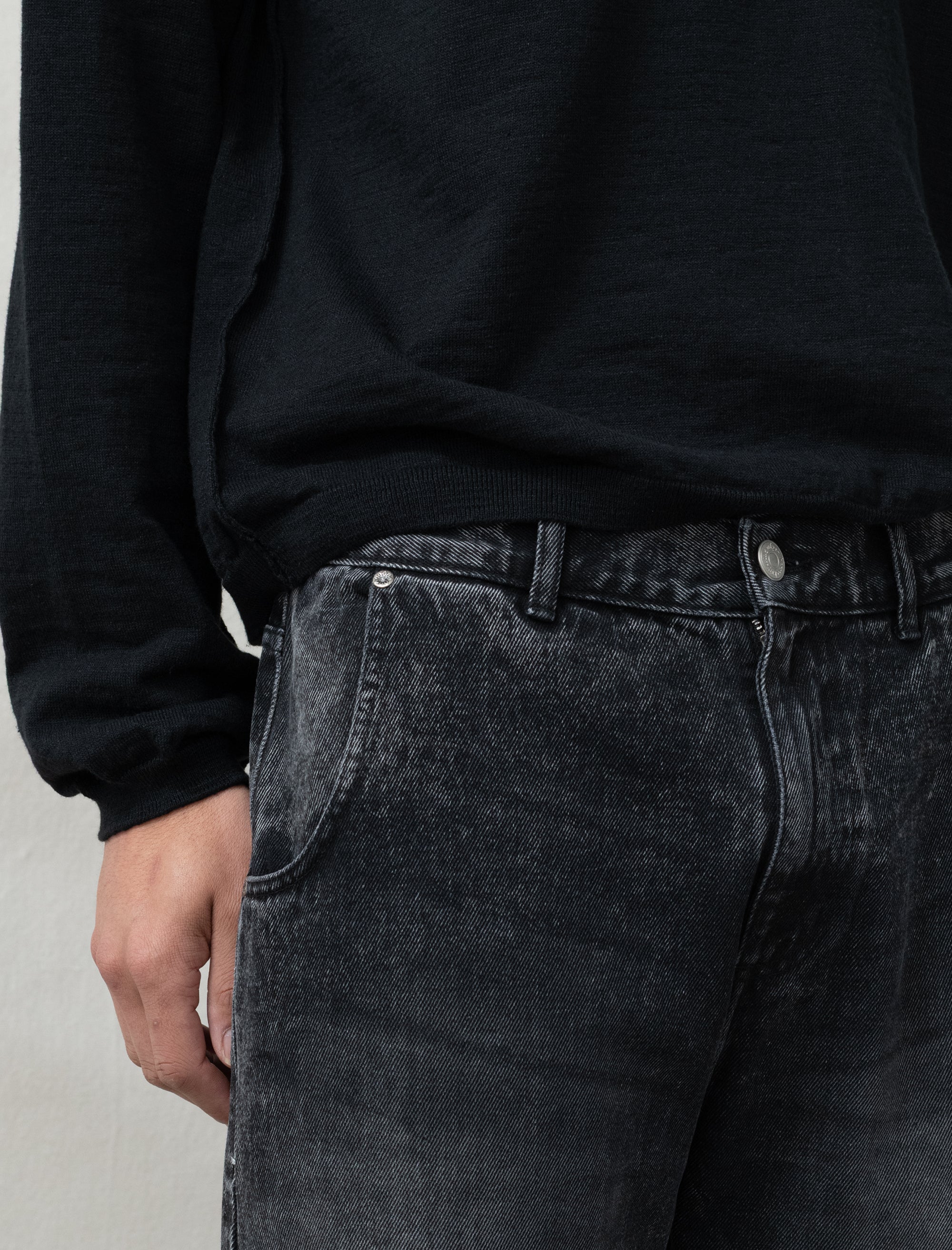 Straight Cut Jeans (Stonewashed Black)