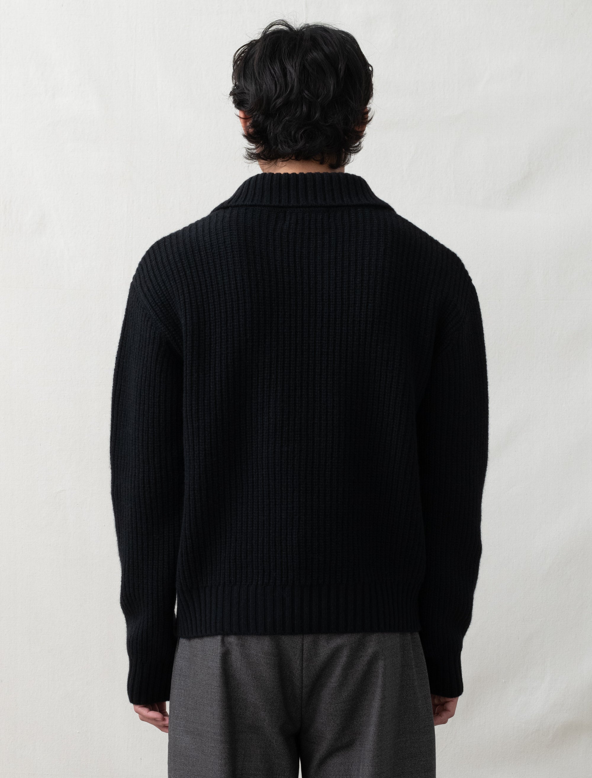  - Collar Sweater (Black) - Bows and Arrows