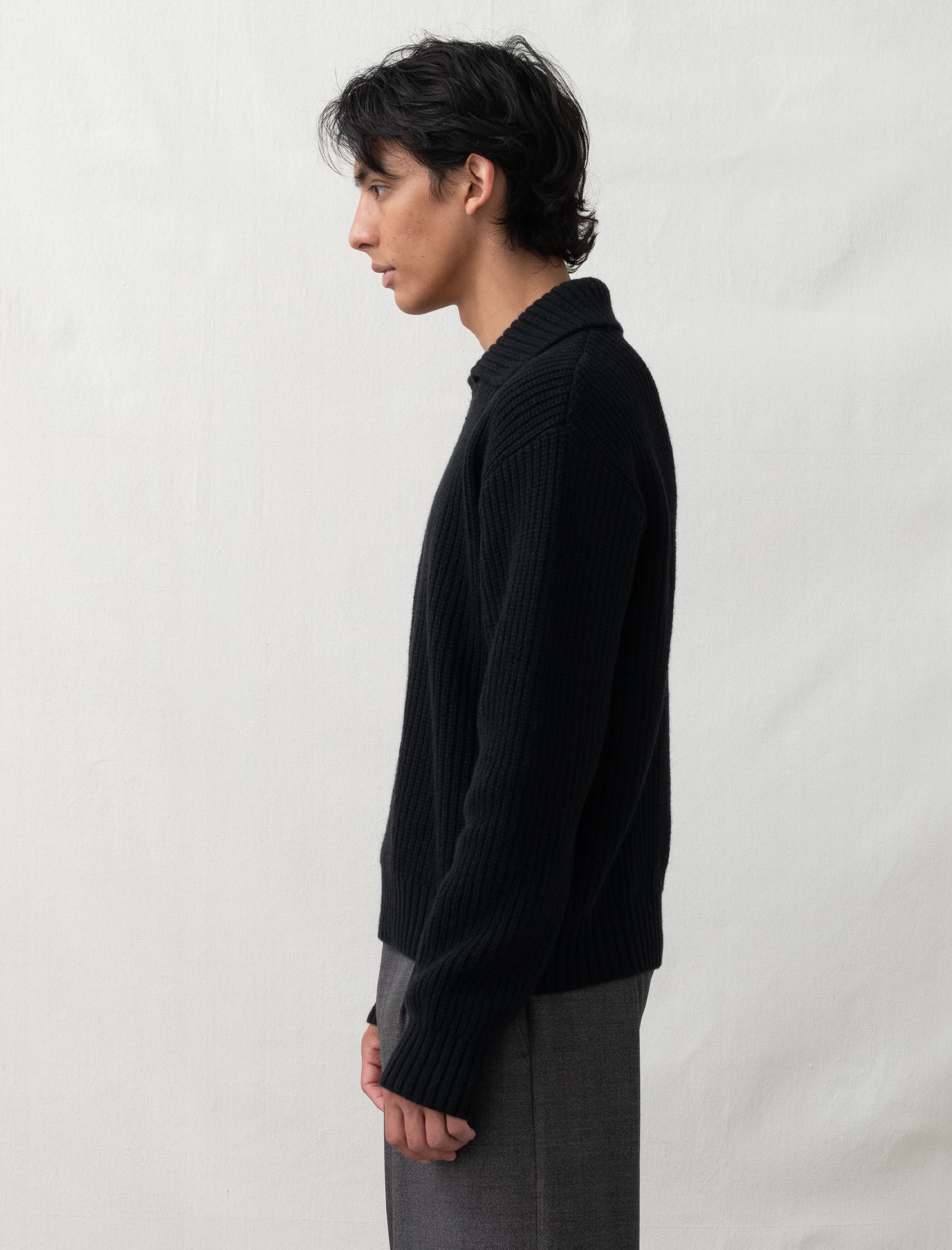  - Collar Sweater (Black) - Bows and Arrows
