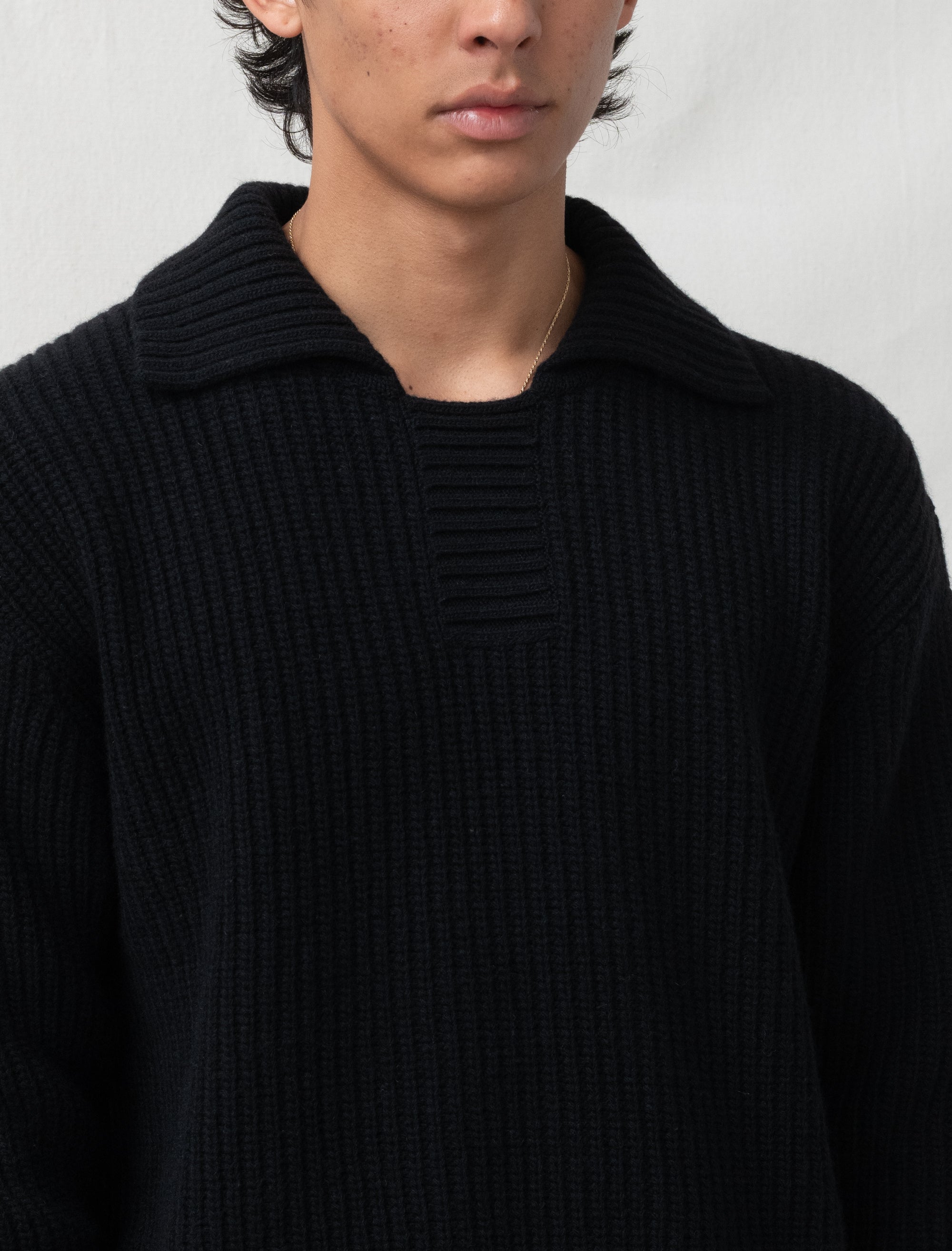  - Collar Sweater (Black) - Bows and Arrows