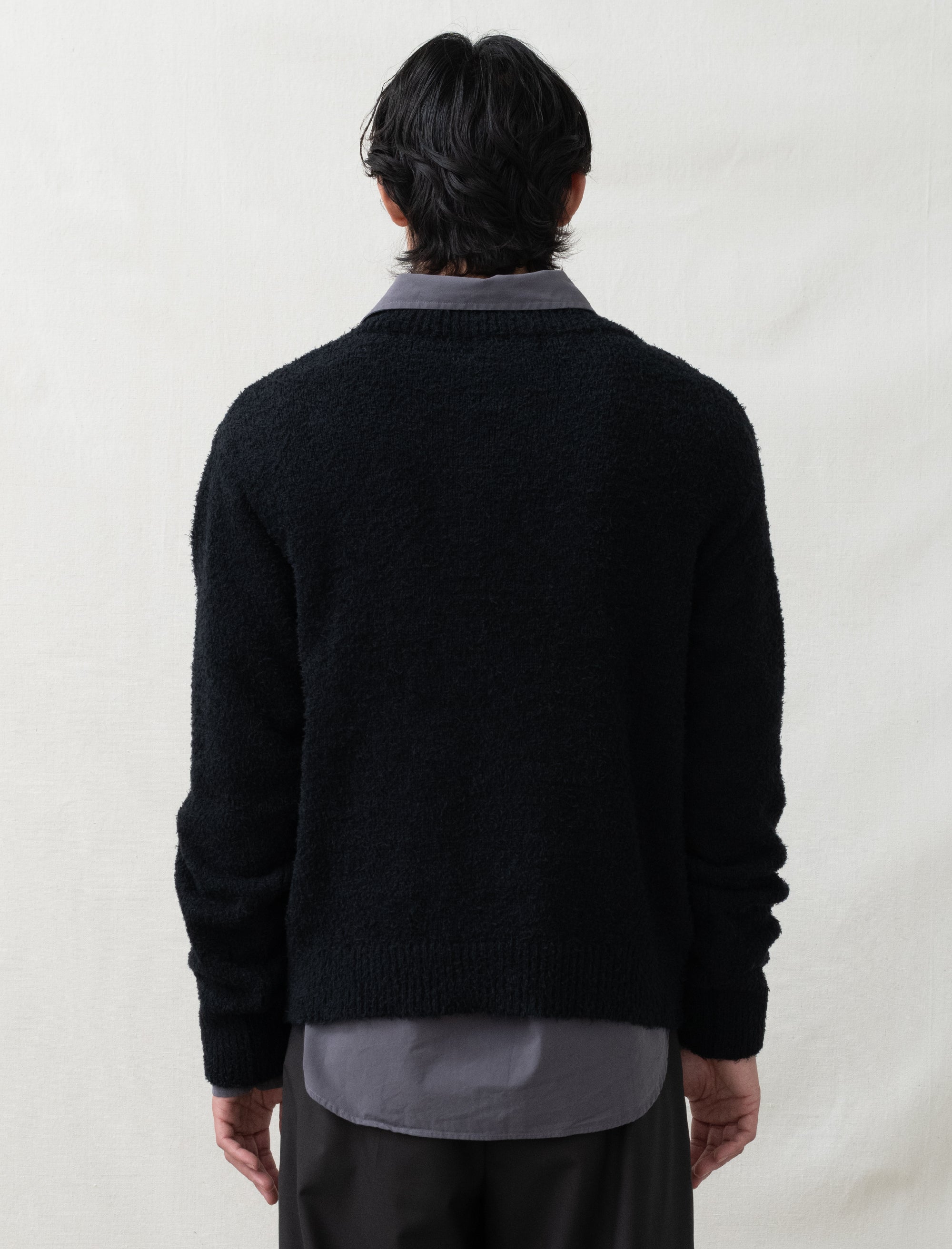 pen v-neck furry sweater