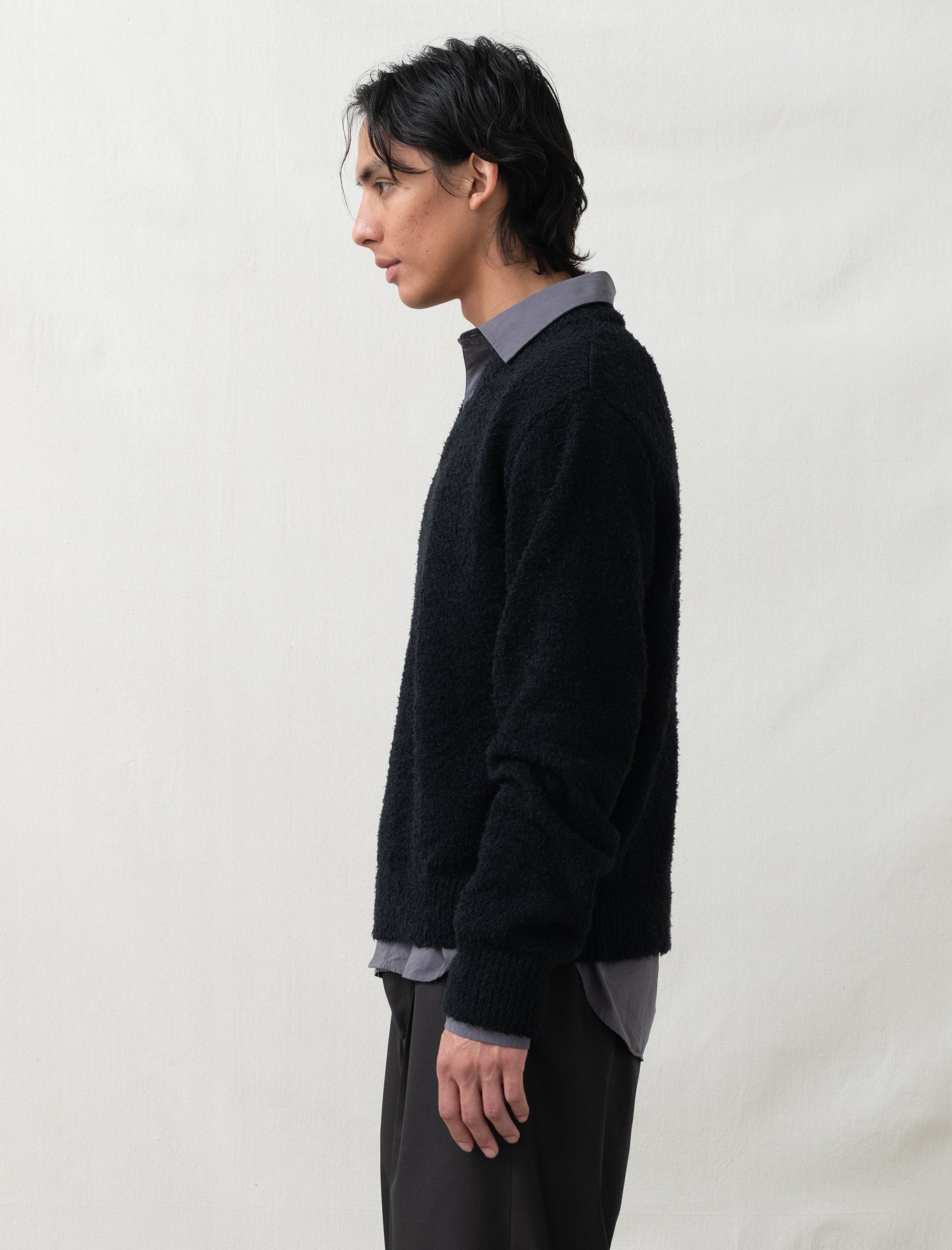 pen v-neck furry sweater