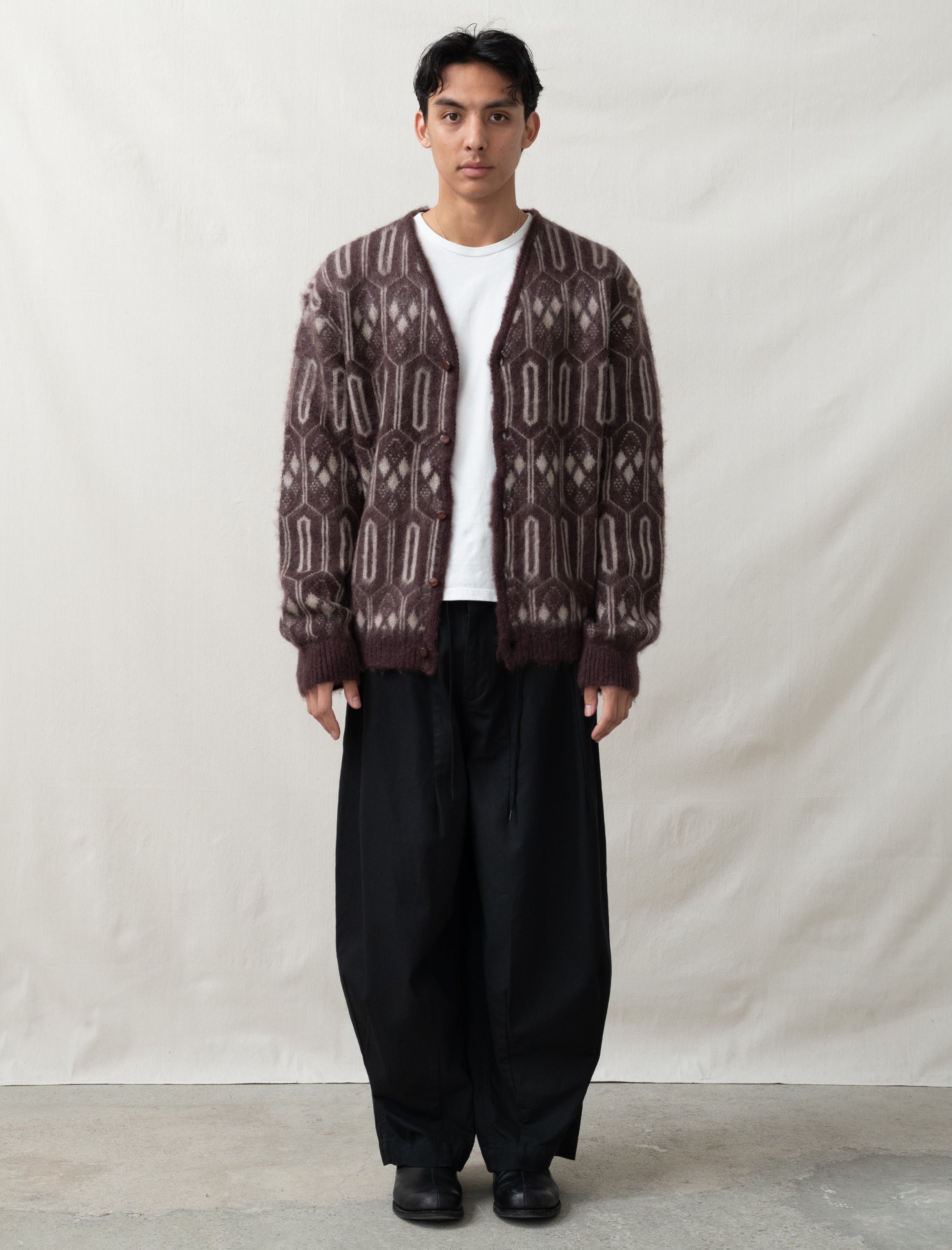 Mohair Cardigan (Burgundy)