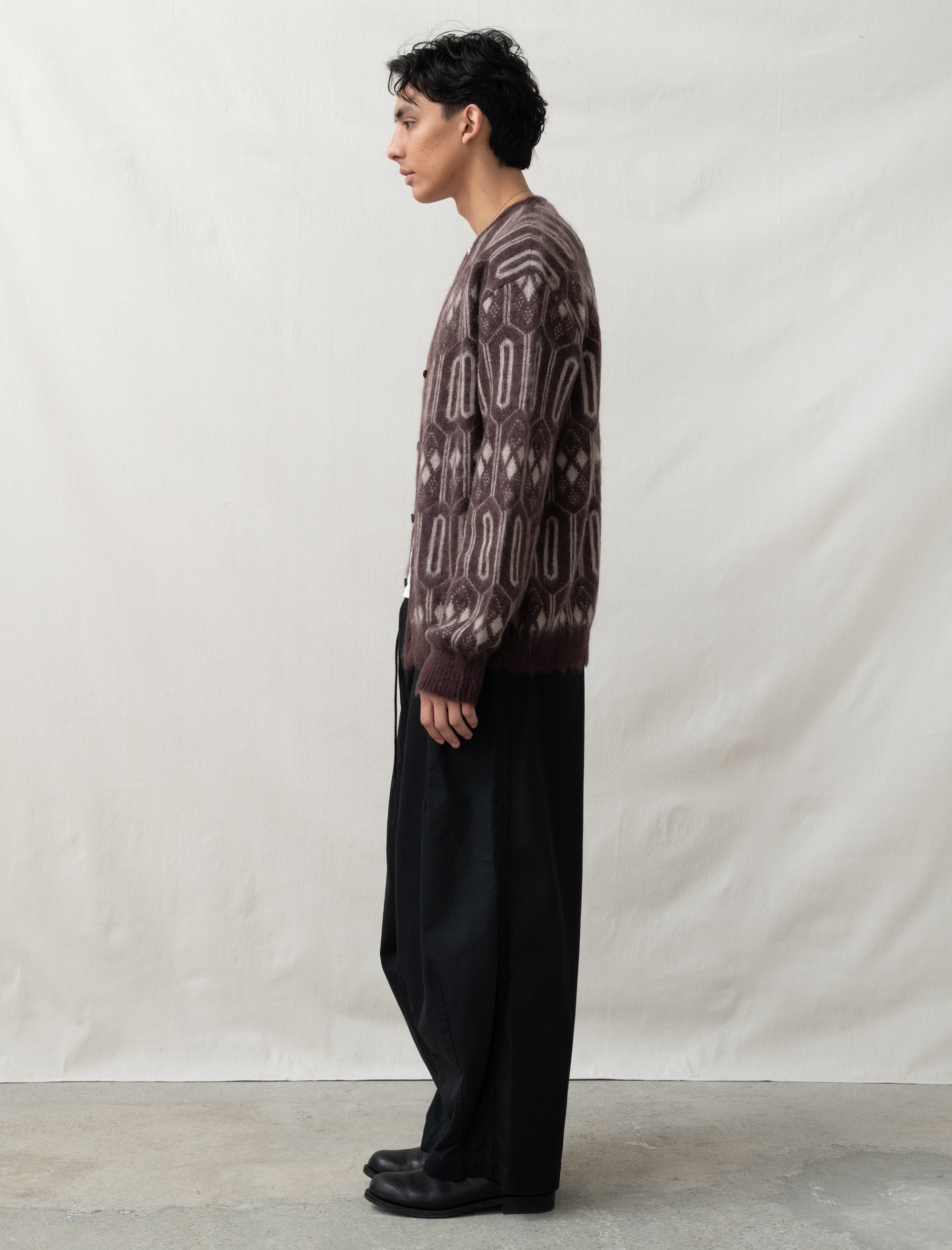 Mohair Cardigan (Burgundy)