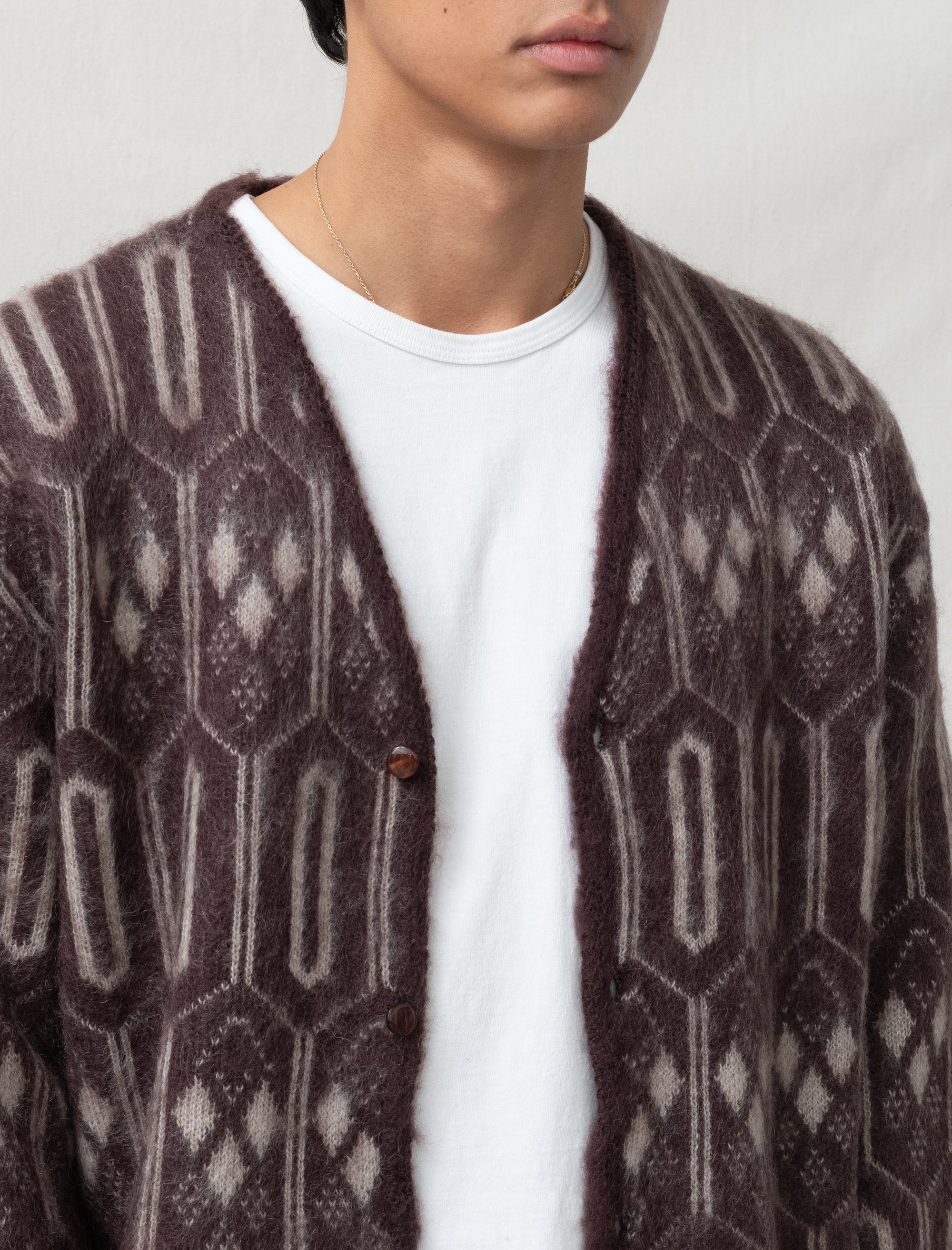 Mohair Cardigan (Burgundy)