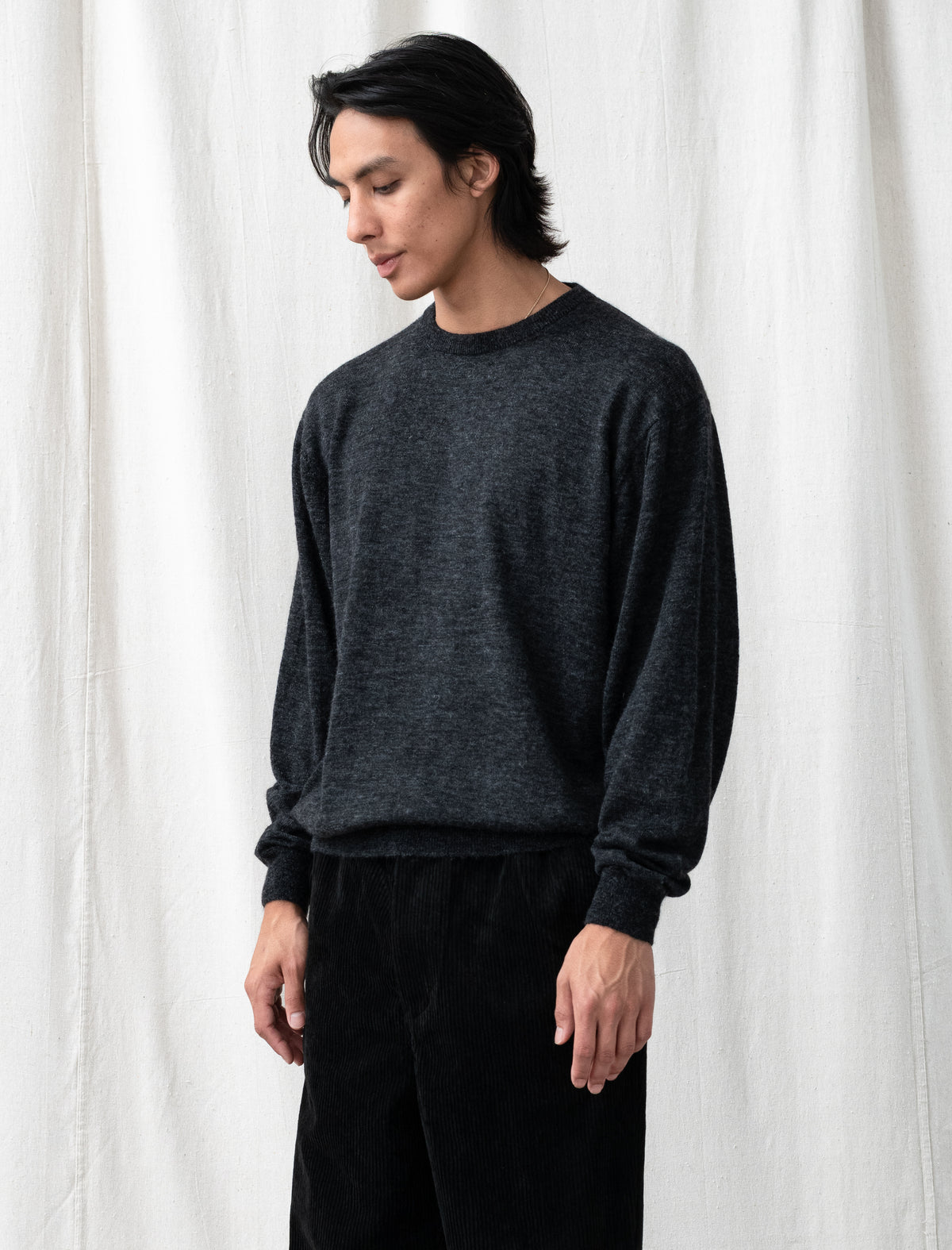 Wool Mohair Pullover (Charcoal)