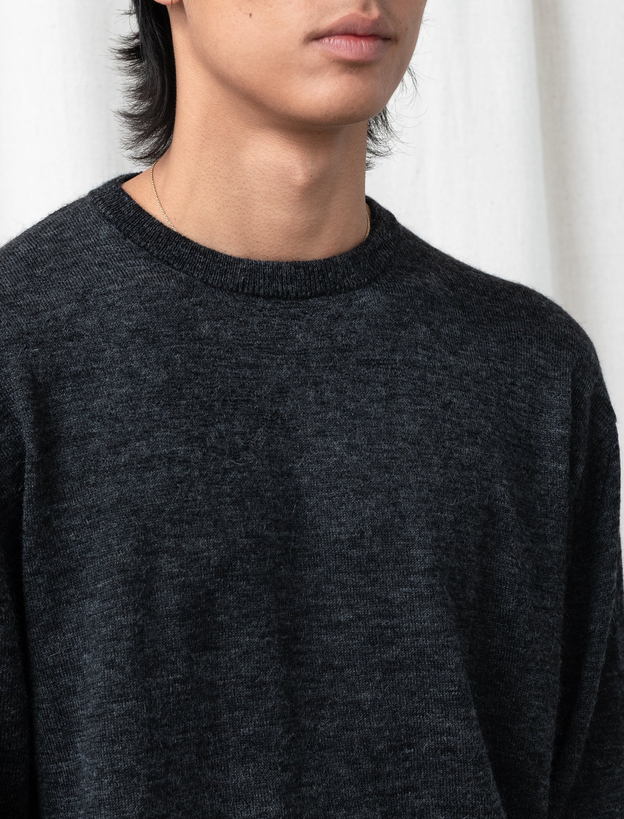 Wool Mohair Pullover (Charcoal)