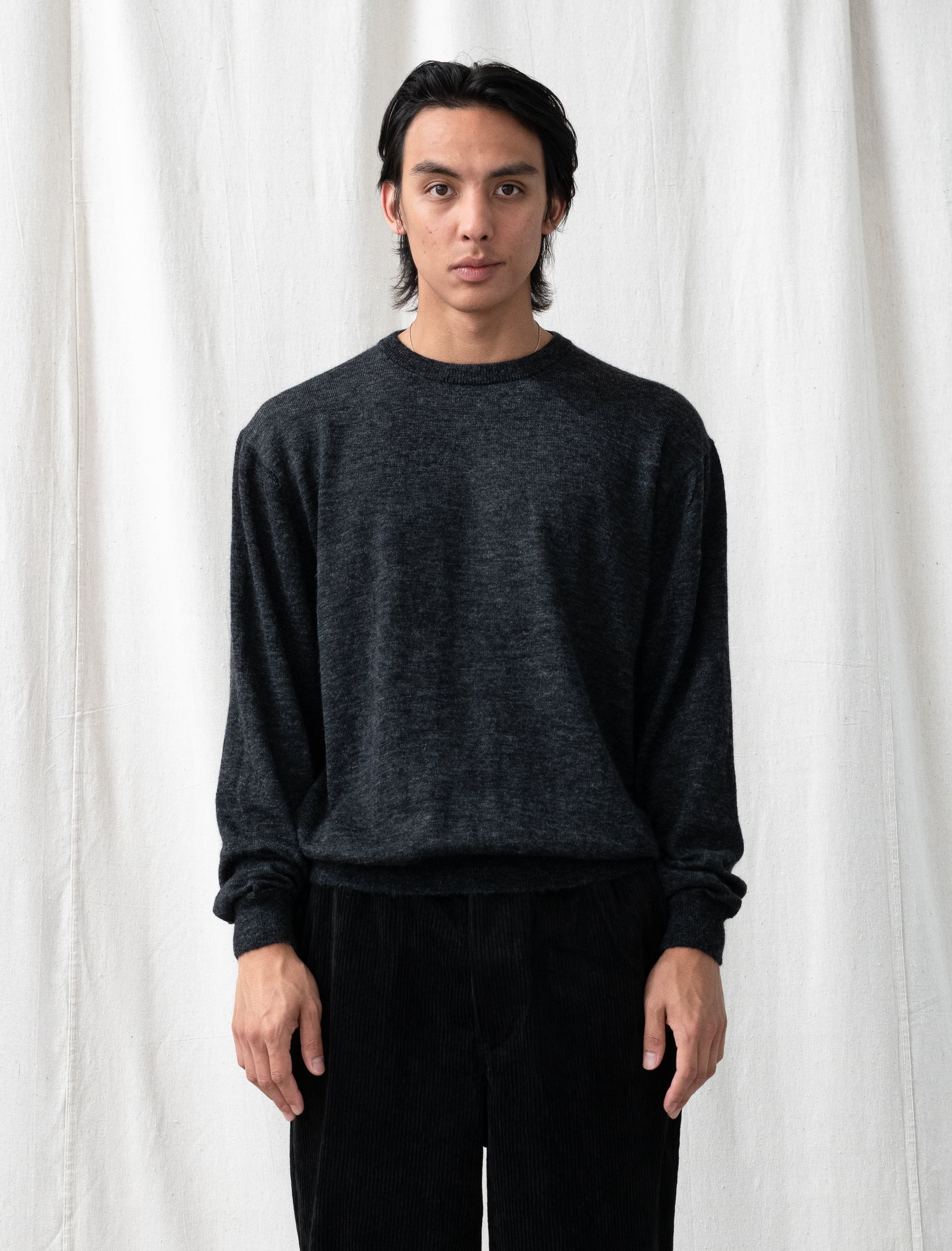 Wool Mohair Pullover (Charcoal)
