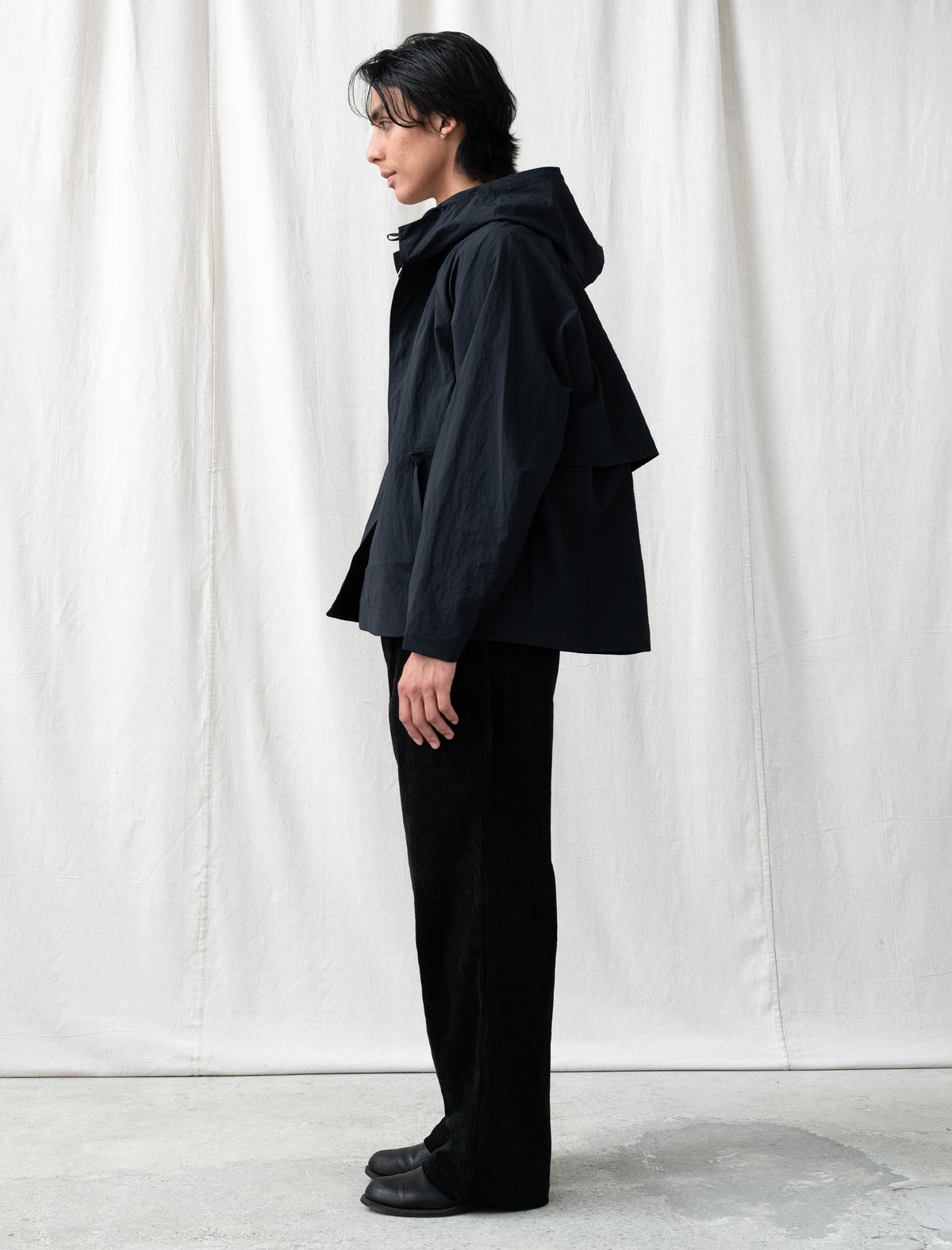 Nylon Hooded Blouson (Black)