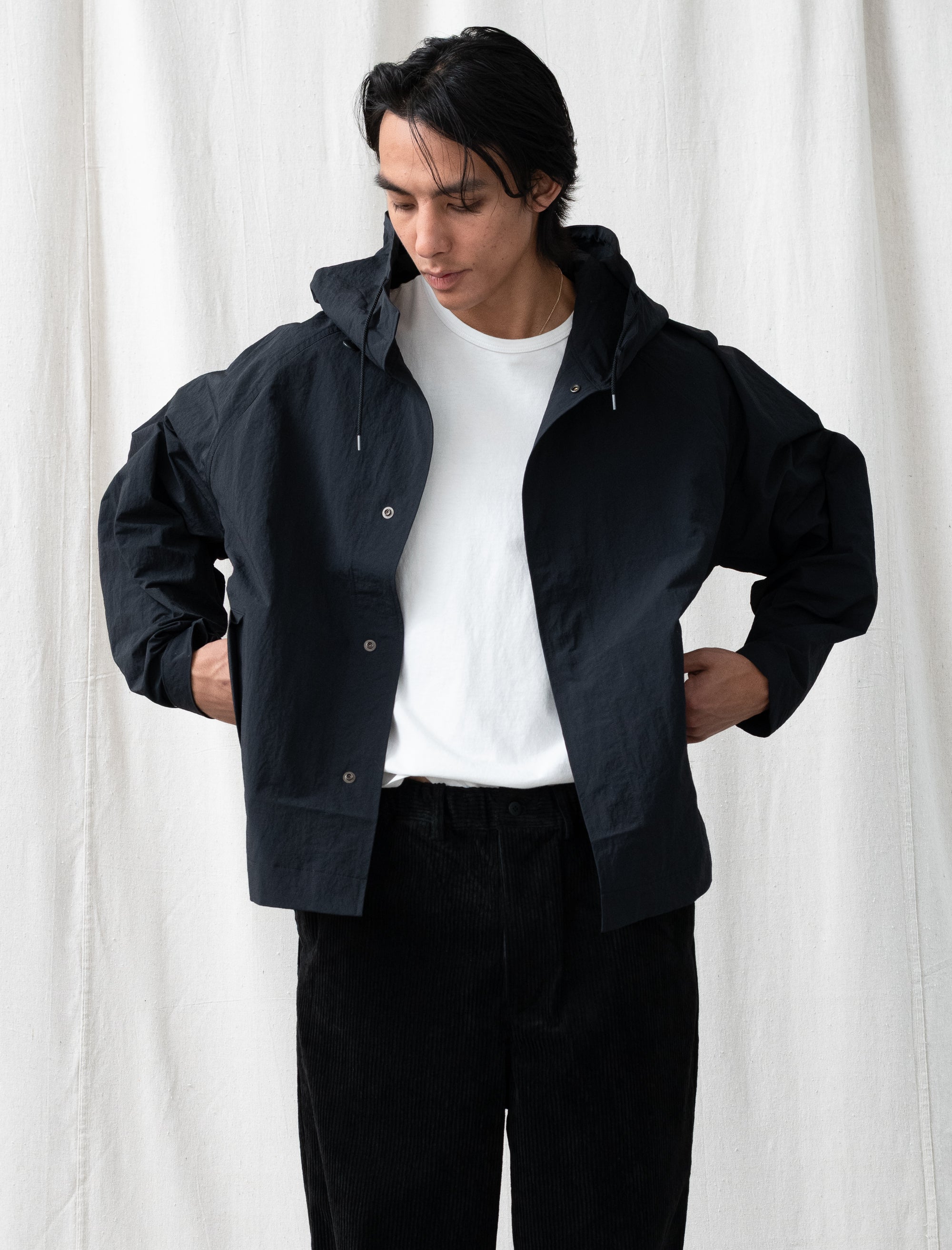 Nylon Hooded Blouson (Black)