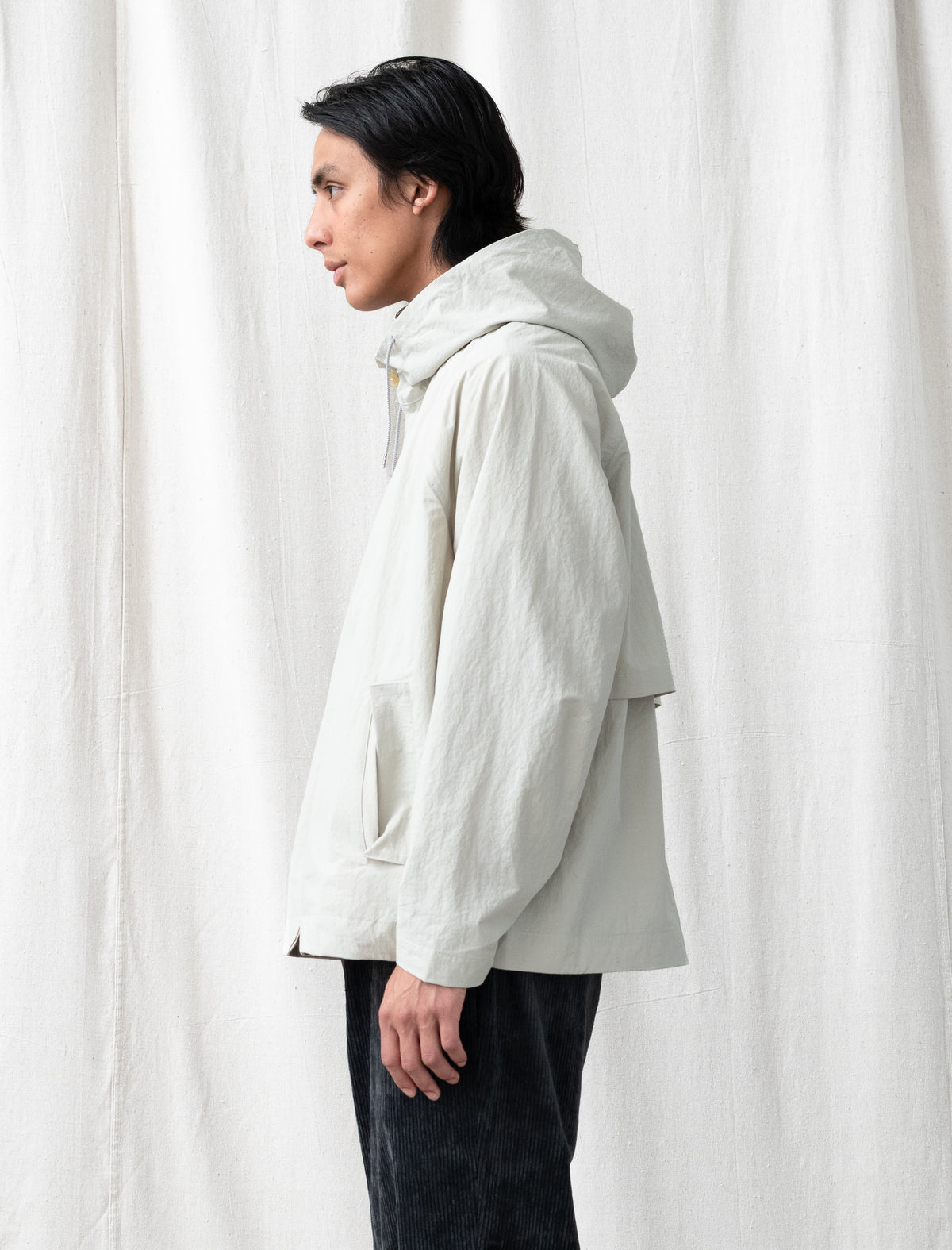 Nylon Hooded Blouson (Taupe)
