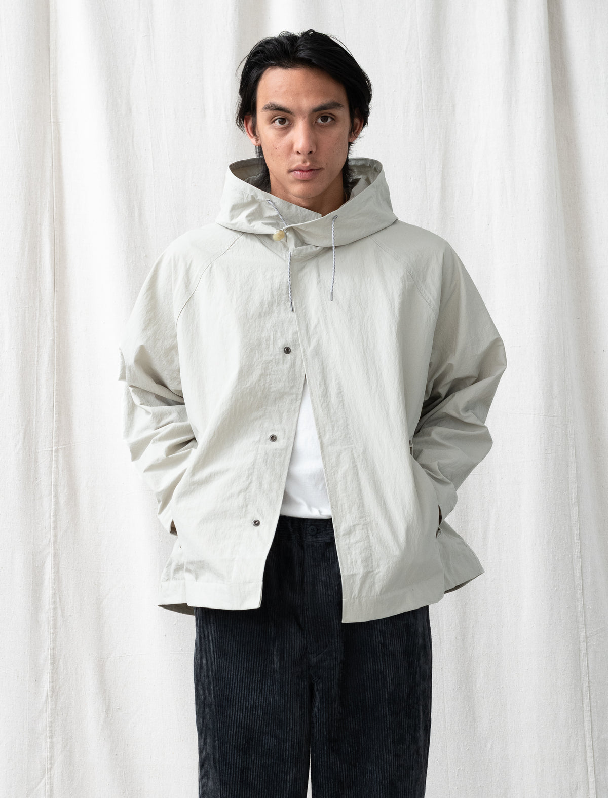 Nylon Hooded Blouson (Taupe)