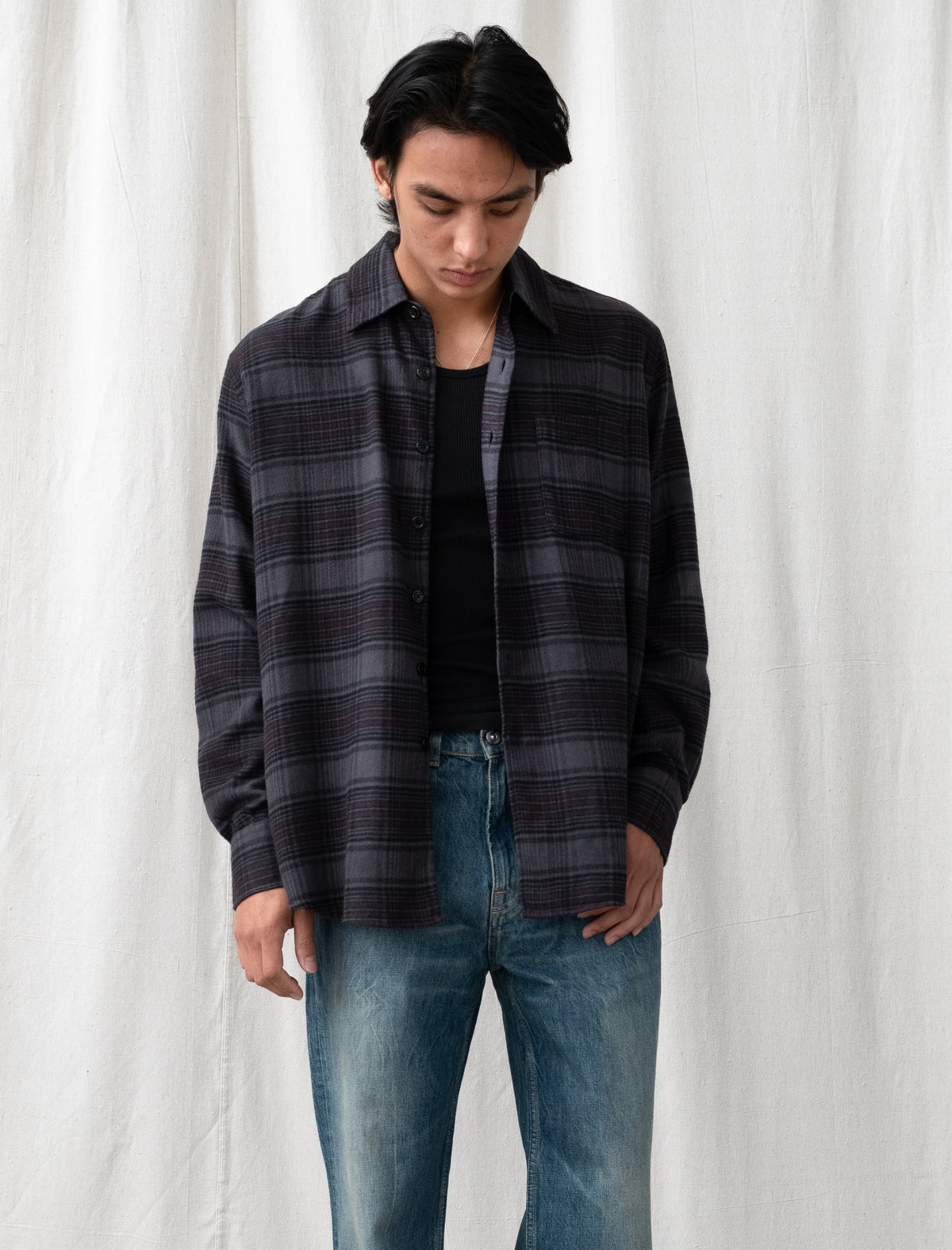 Above Shirt (Faded Nocturne Check Flannel)