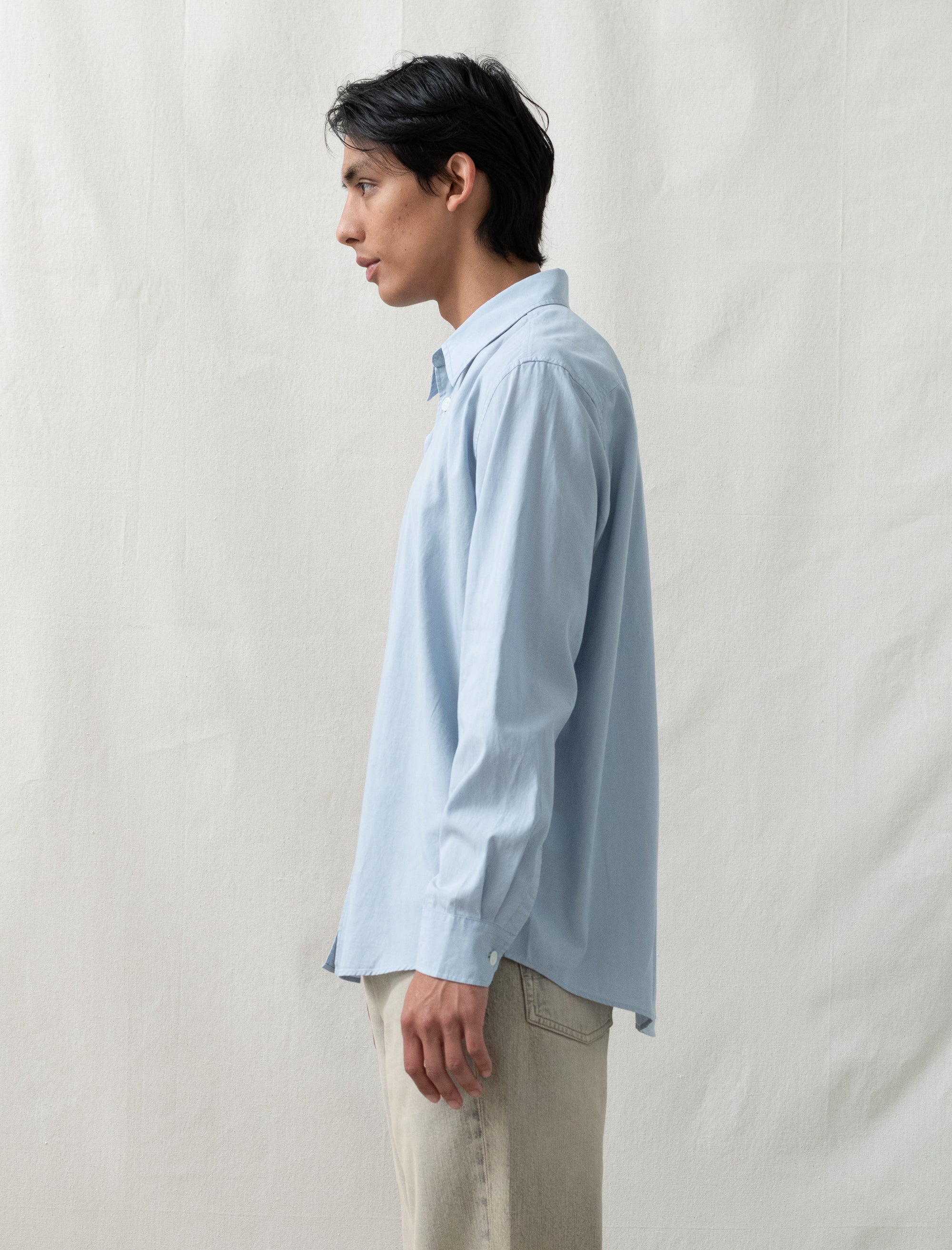 Beyond Shirt (Powder Blue Liquid Poplin)