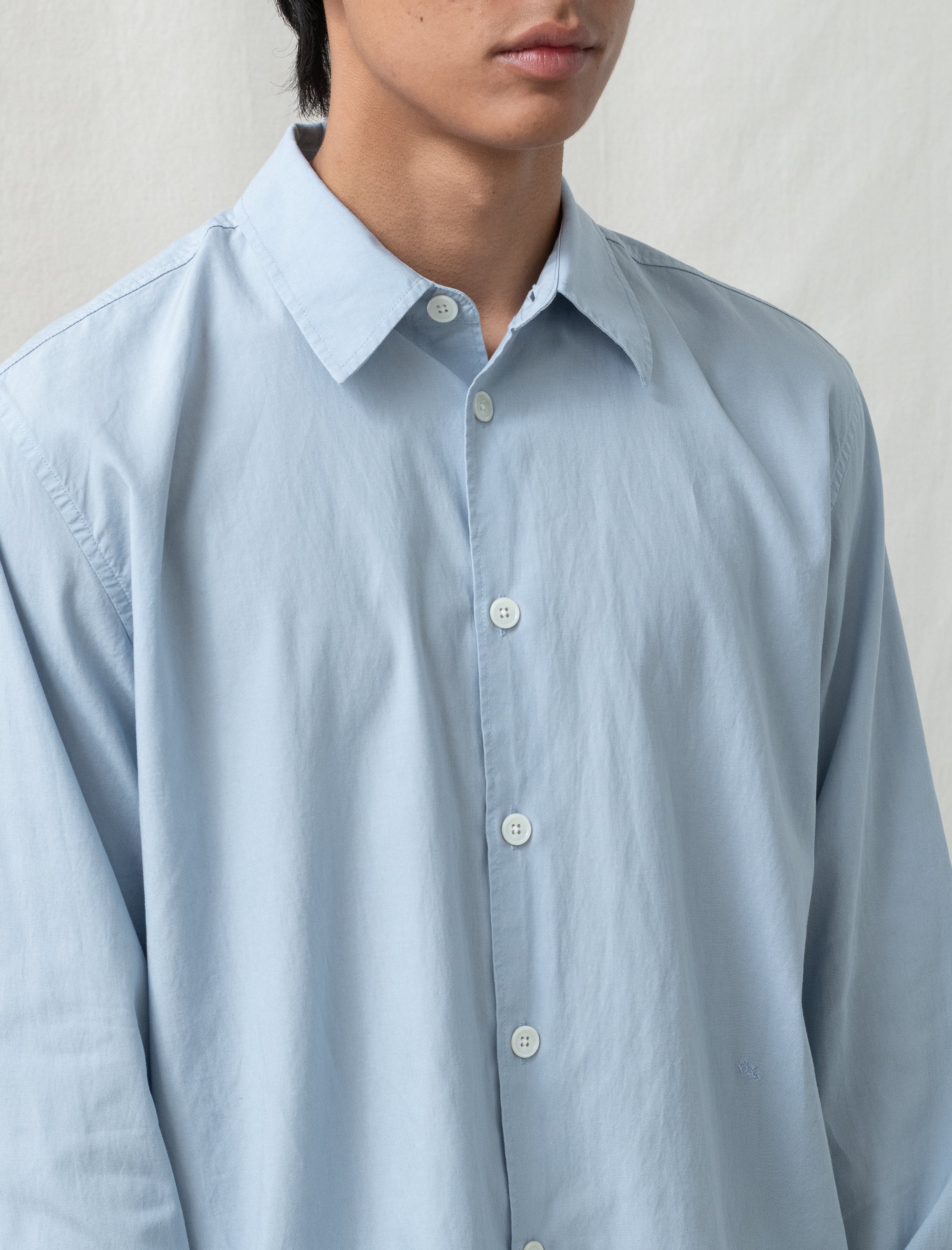 Beyond Shirt (Powder Blue Liquid Poplin)