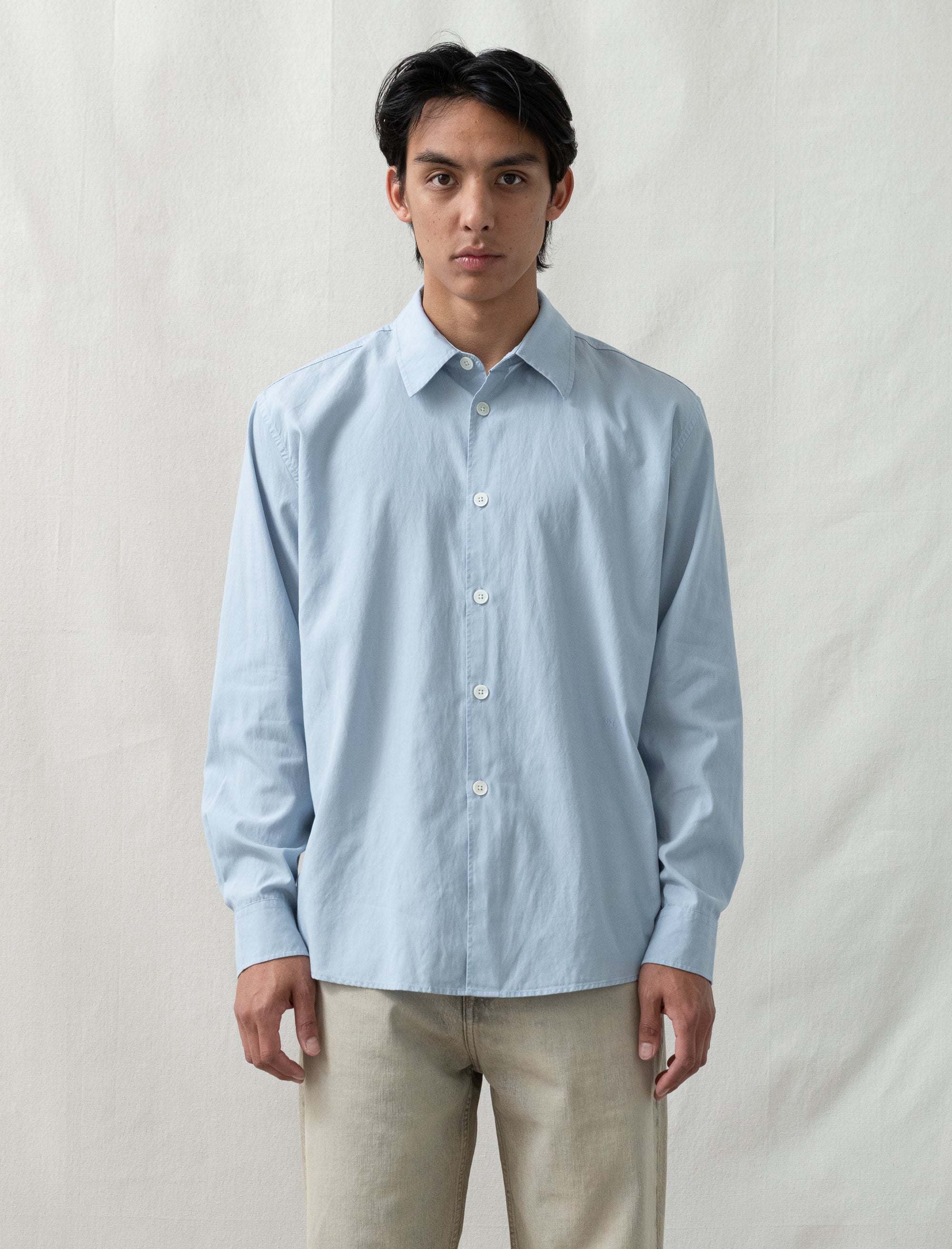 Beyond Shirt (Powder Blue Liquid Poplin)